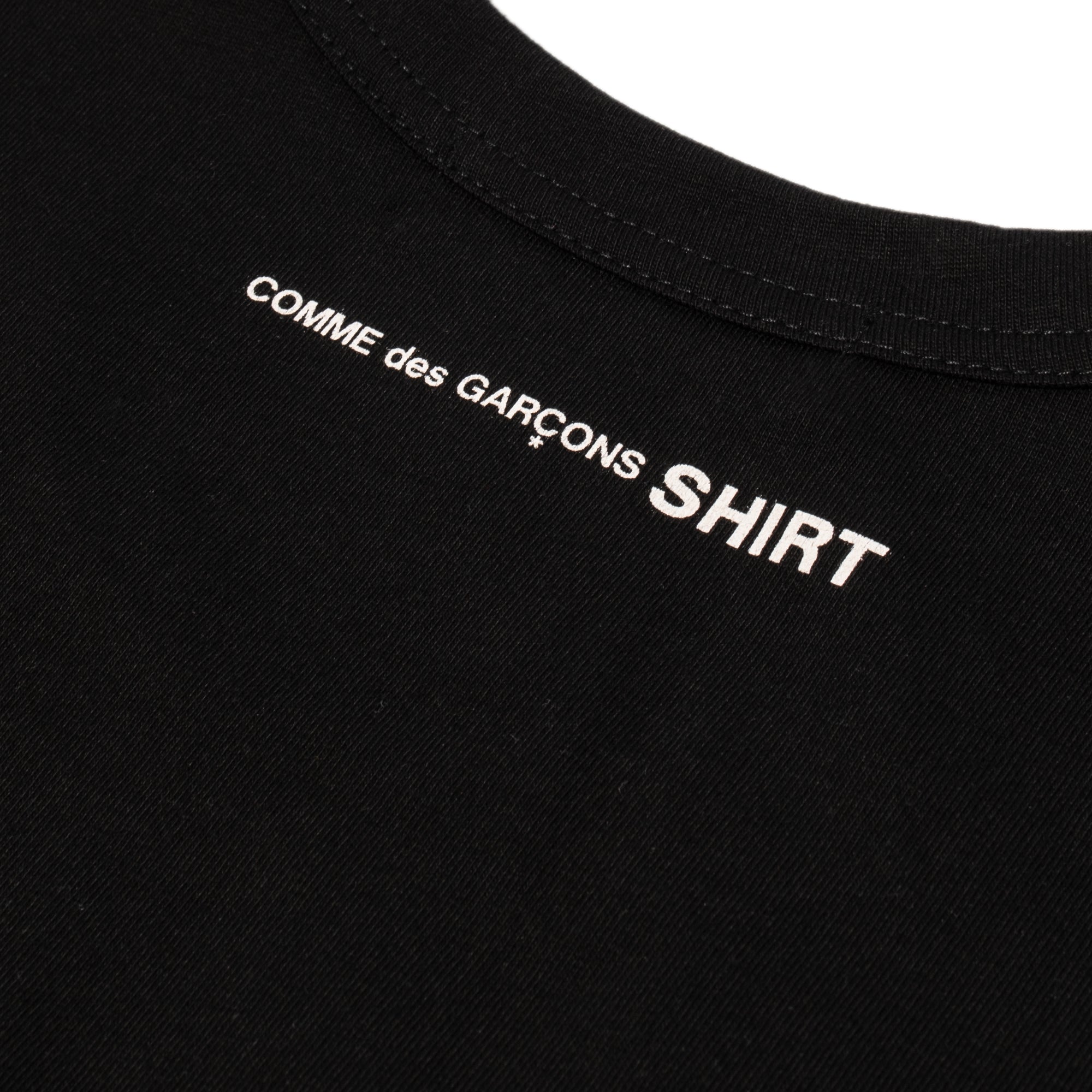 Comme Des Garcons Shirt Mens Back Print LS Tee Black