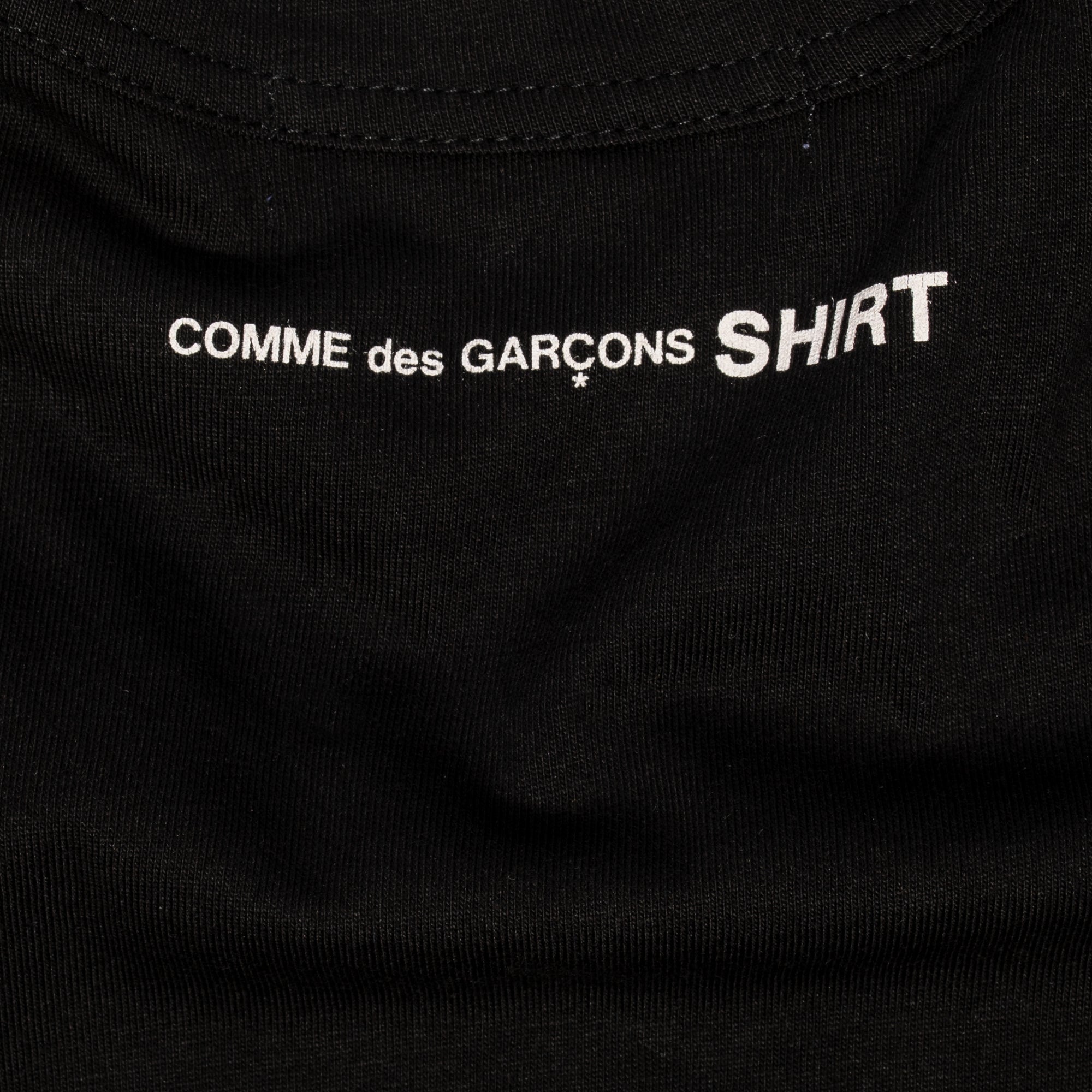 Comme Des Garcons Shirt Mens Back Print LS Tee Black