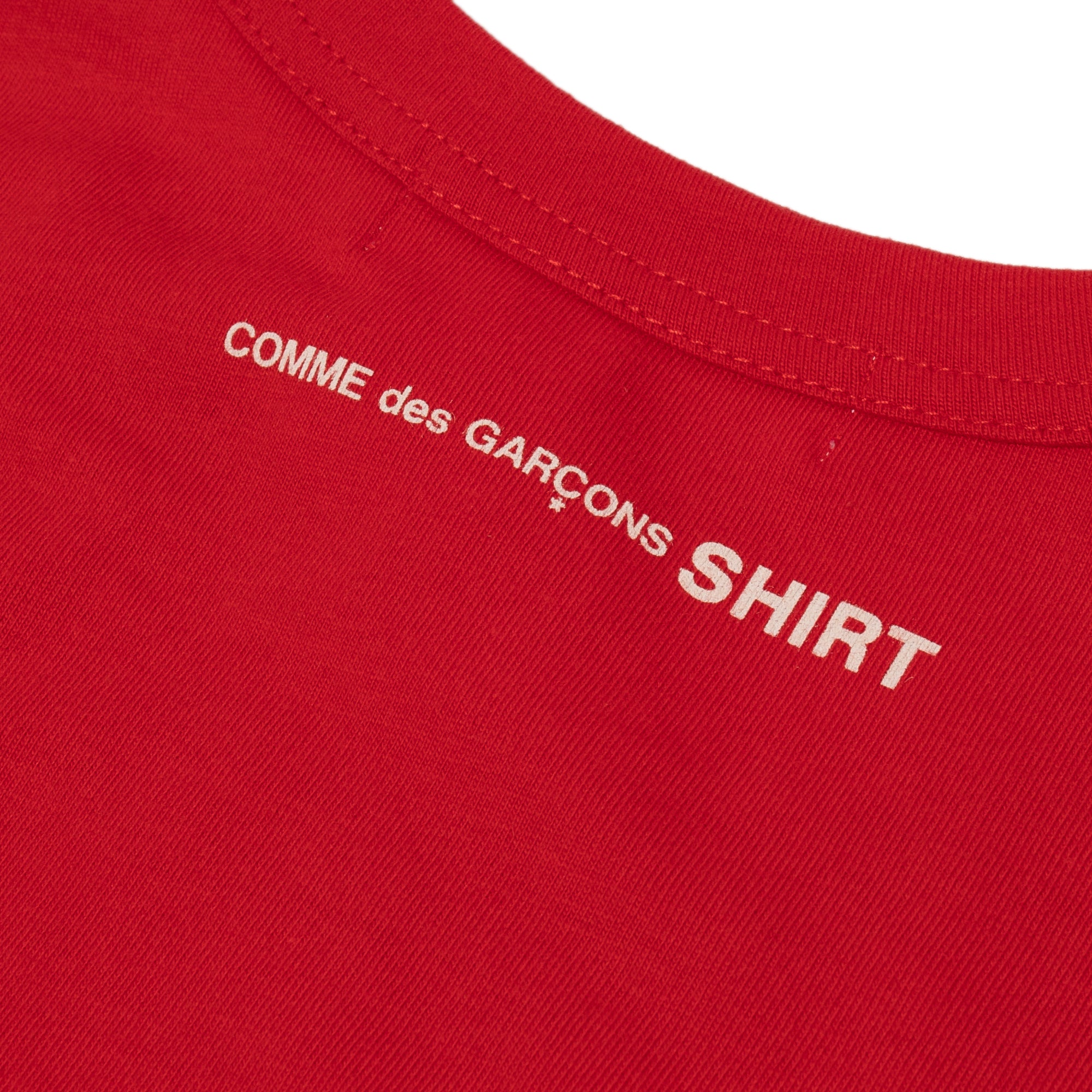 Comme Des Garcons Shirt Mens Back Print LS Tee Red