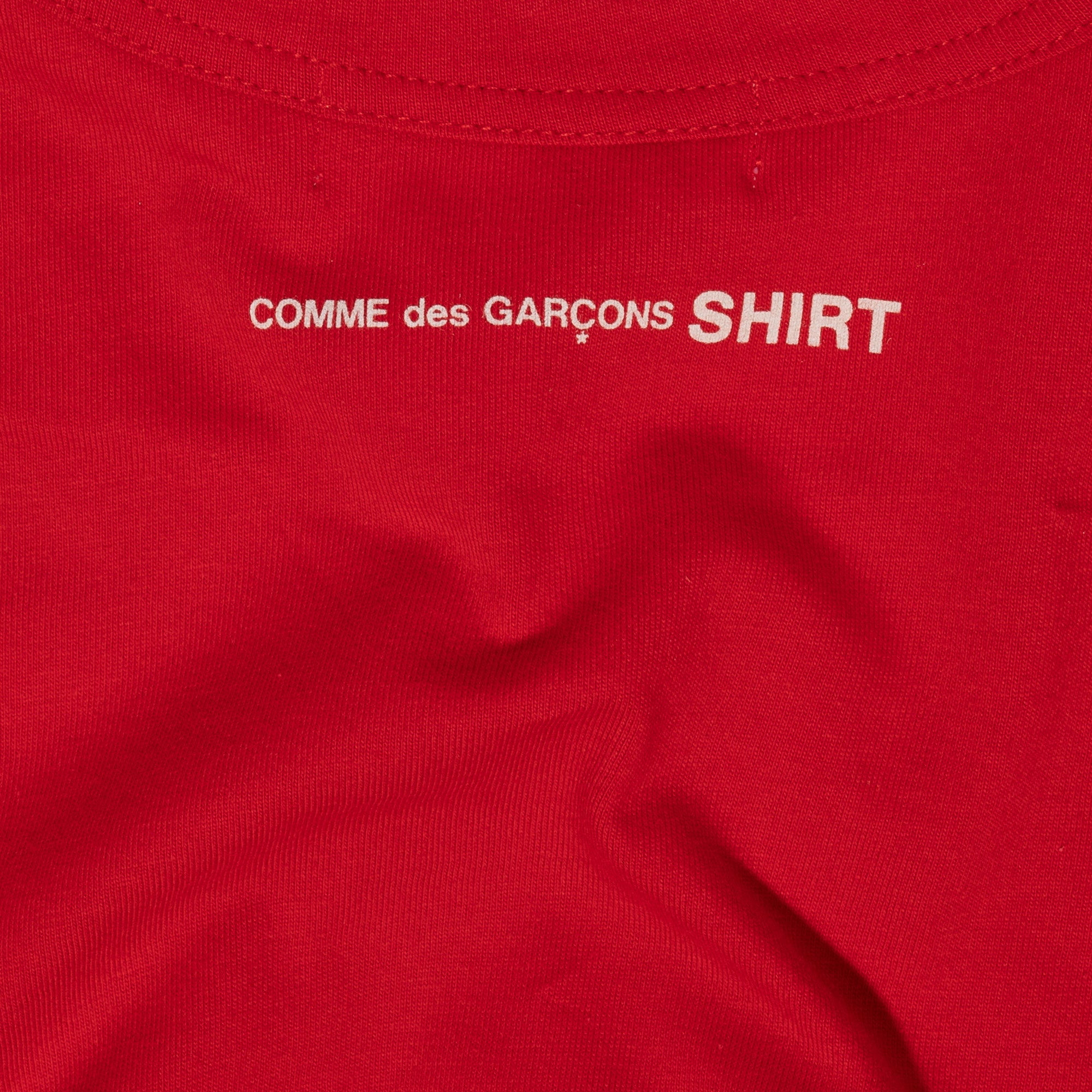 Comme Des Garcons Shirt Mens Back Print LS Tee Red