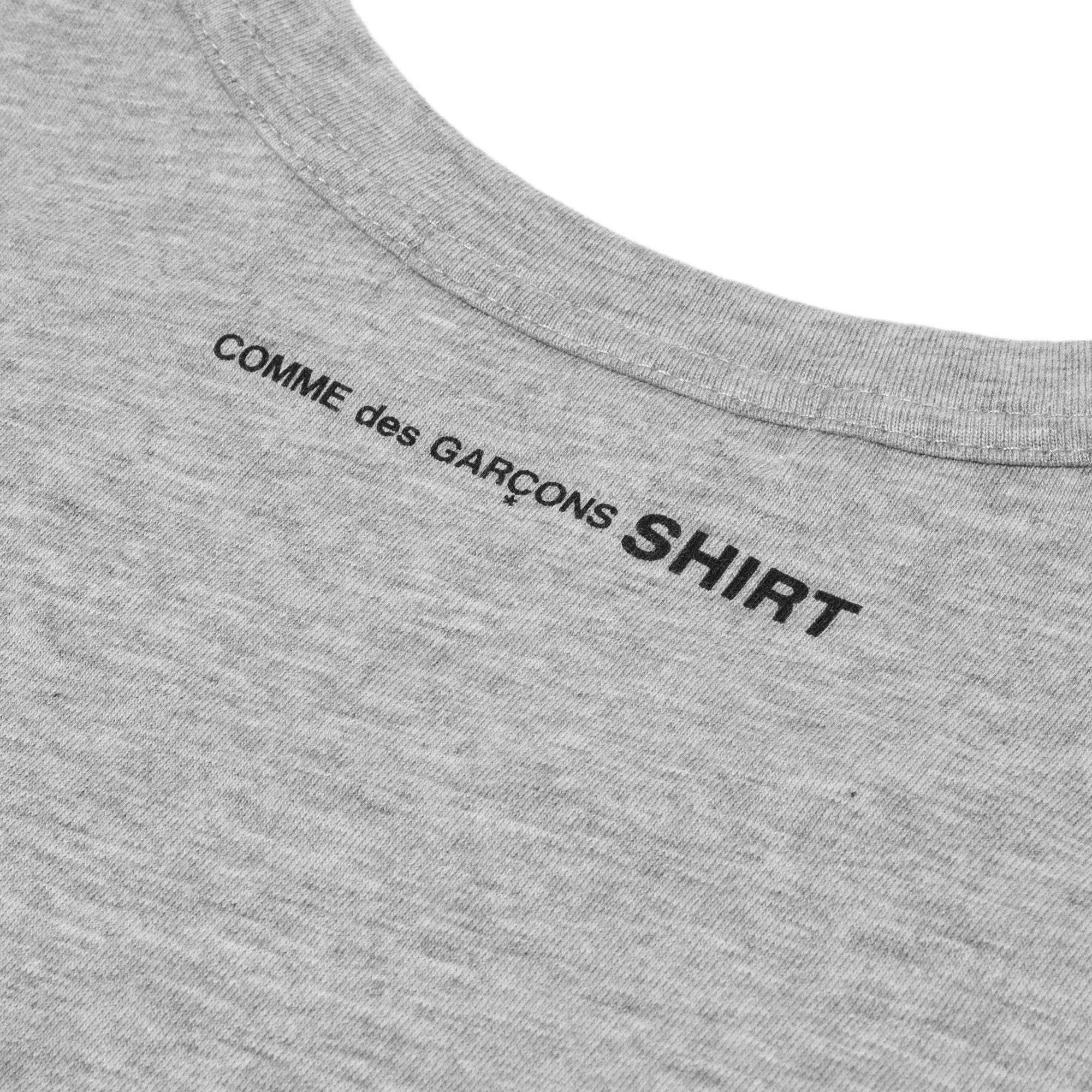 Comme Des Garcons Shirt Mens Back Print LS Tee Grey