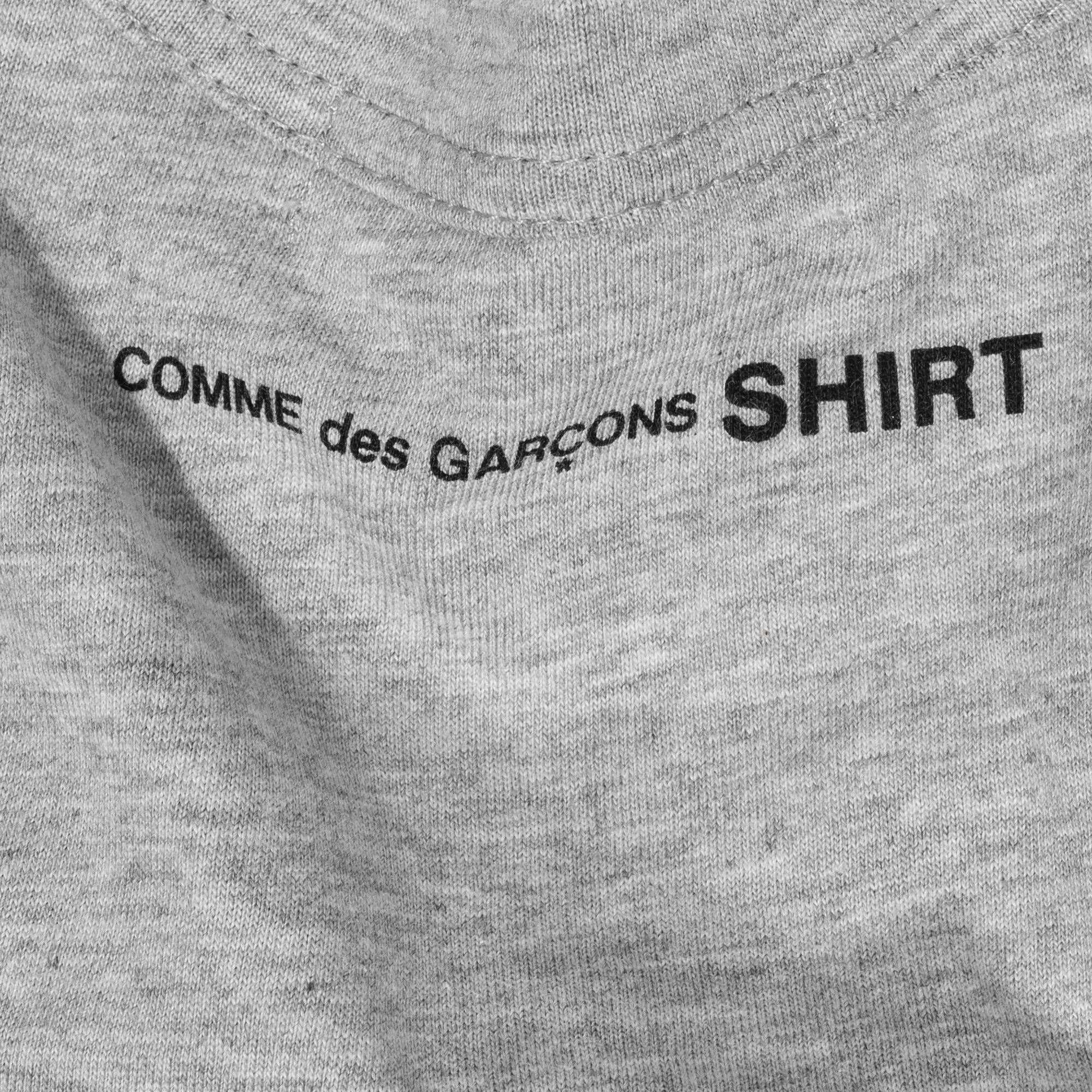 Comme Des Garcons Shirt Mens Back Print LS Tee Grey