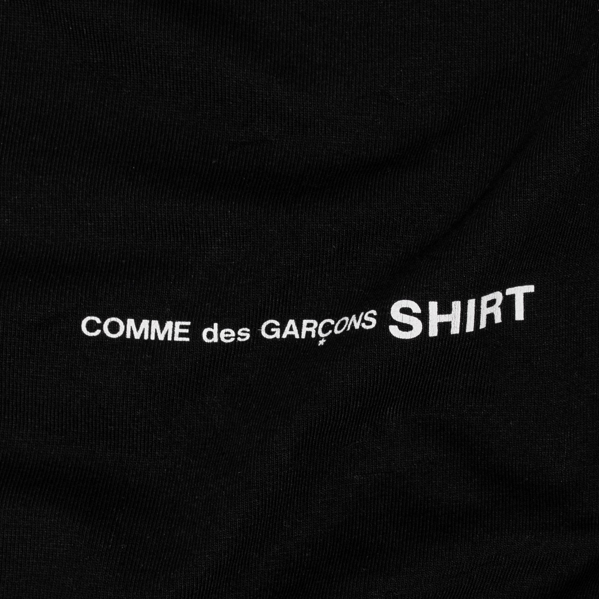 Comme Des Garcons Shirt Mens Logo LS Tee Black