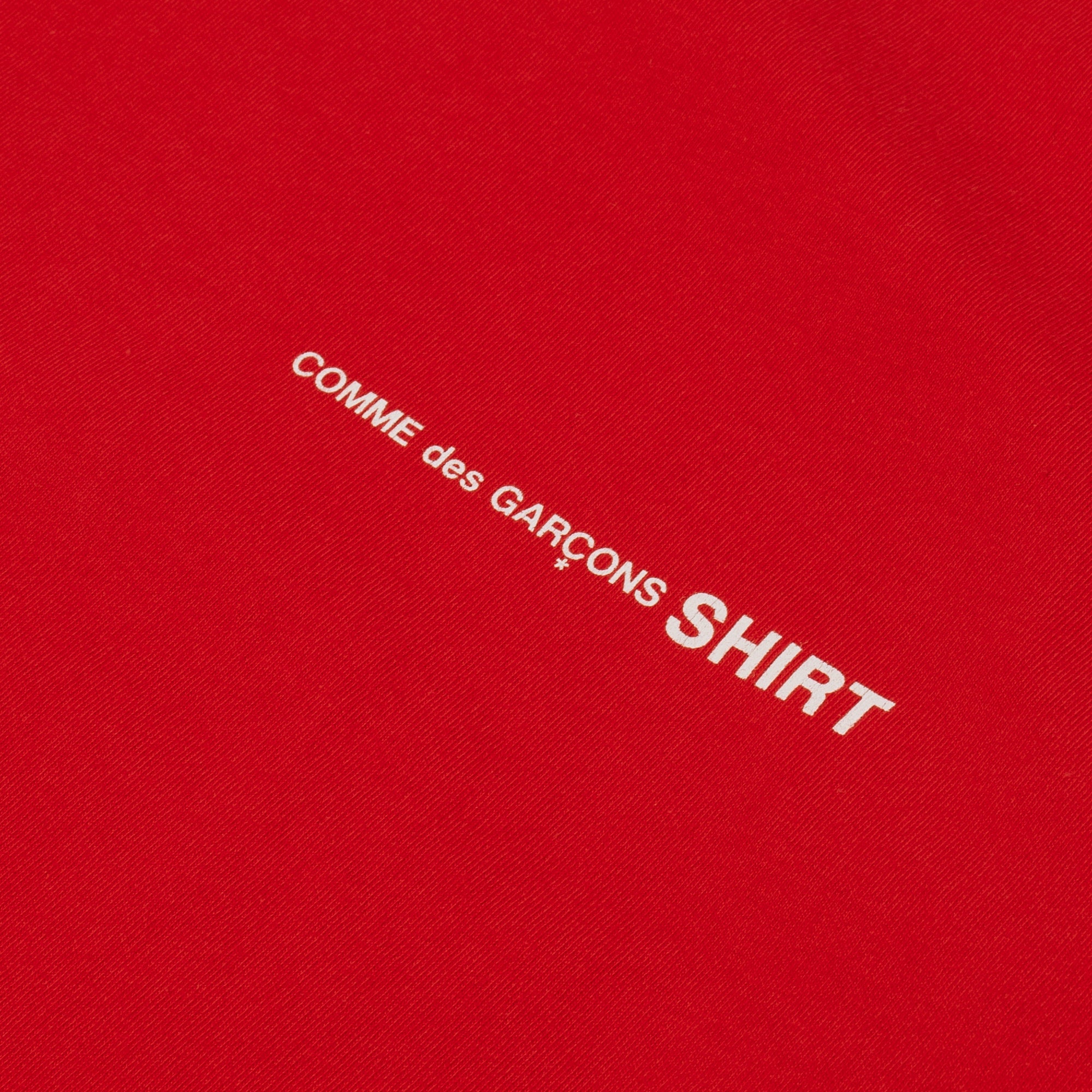 Comme Des Garcons Shirt Mens Logo LS Tee Red