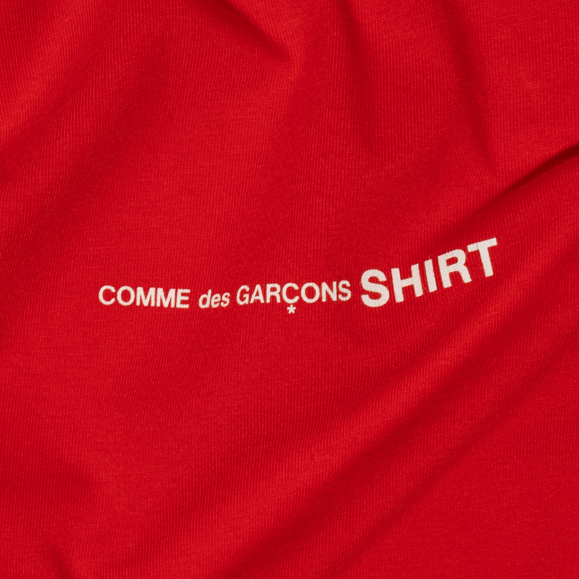 Comme Des Garcons Shirt Mens Logo LS Tee Red