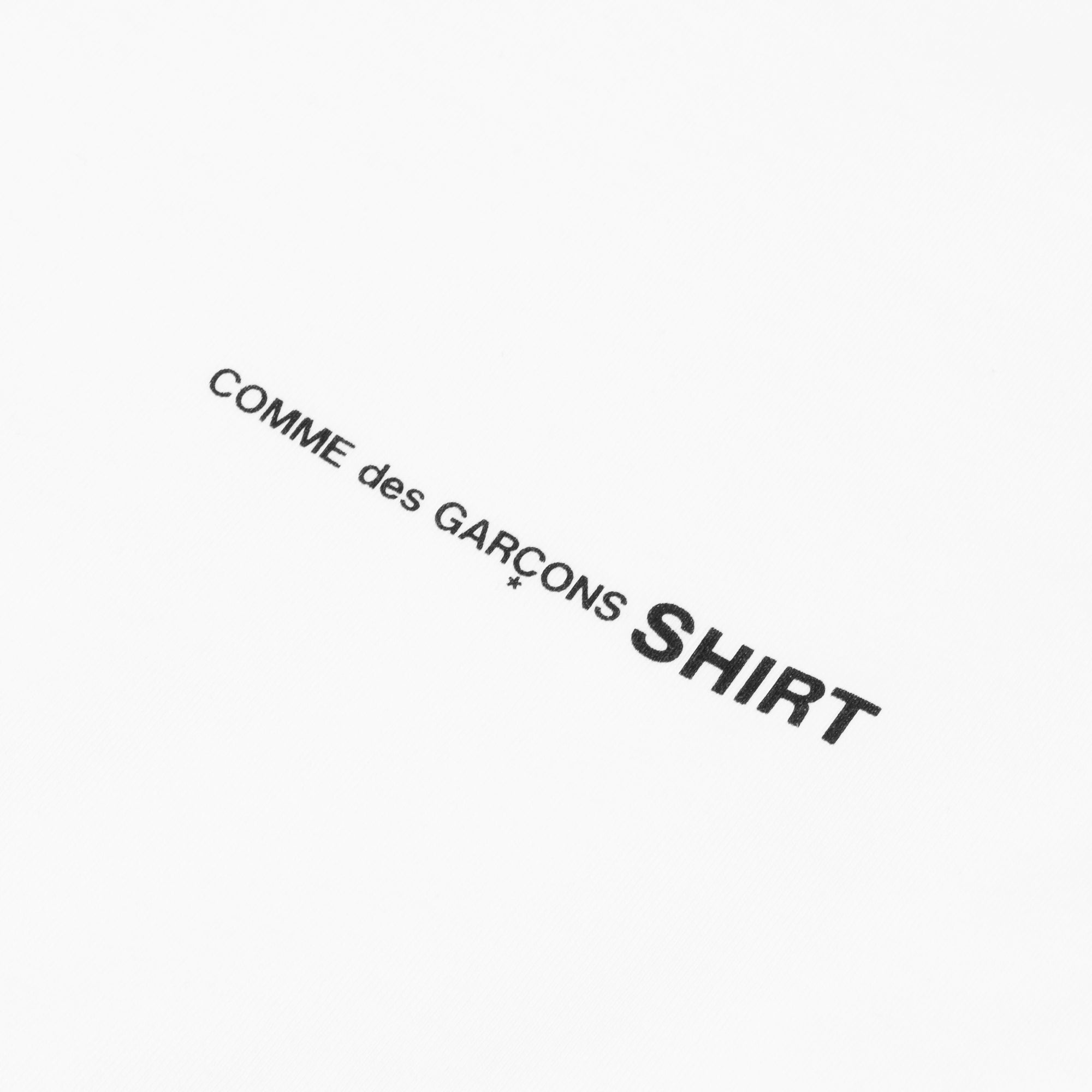 Comme Des Garcons Shirt Mens Logo LS Tee  White