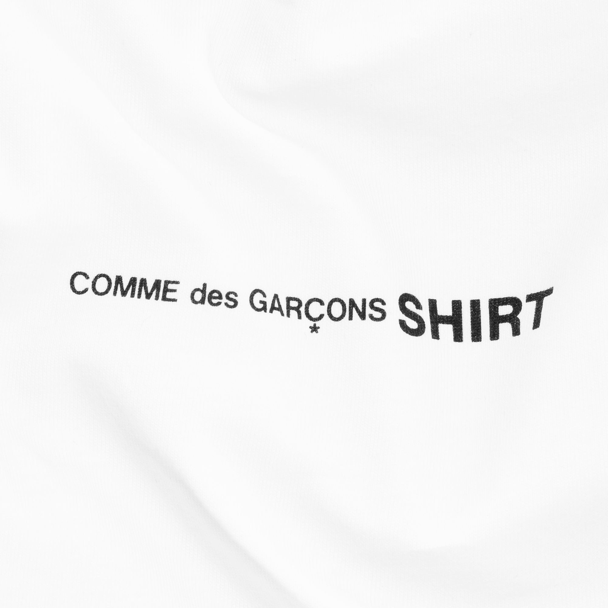 Comme Des Garcons Shirt Mens Logo LS Tee  White