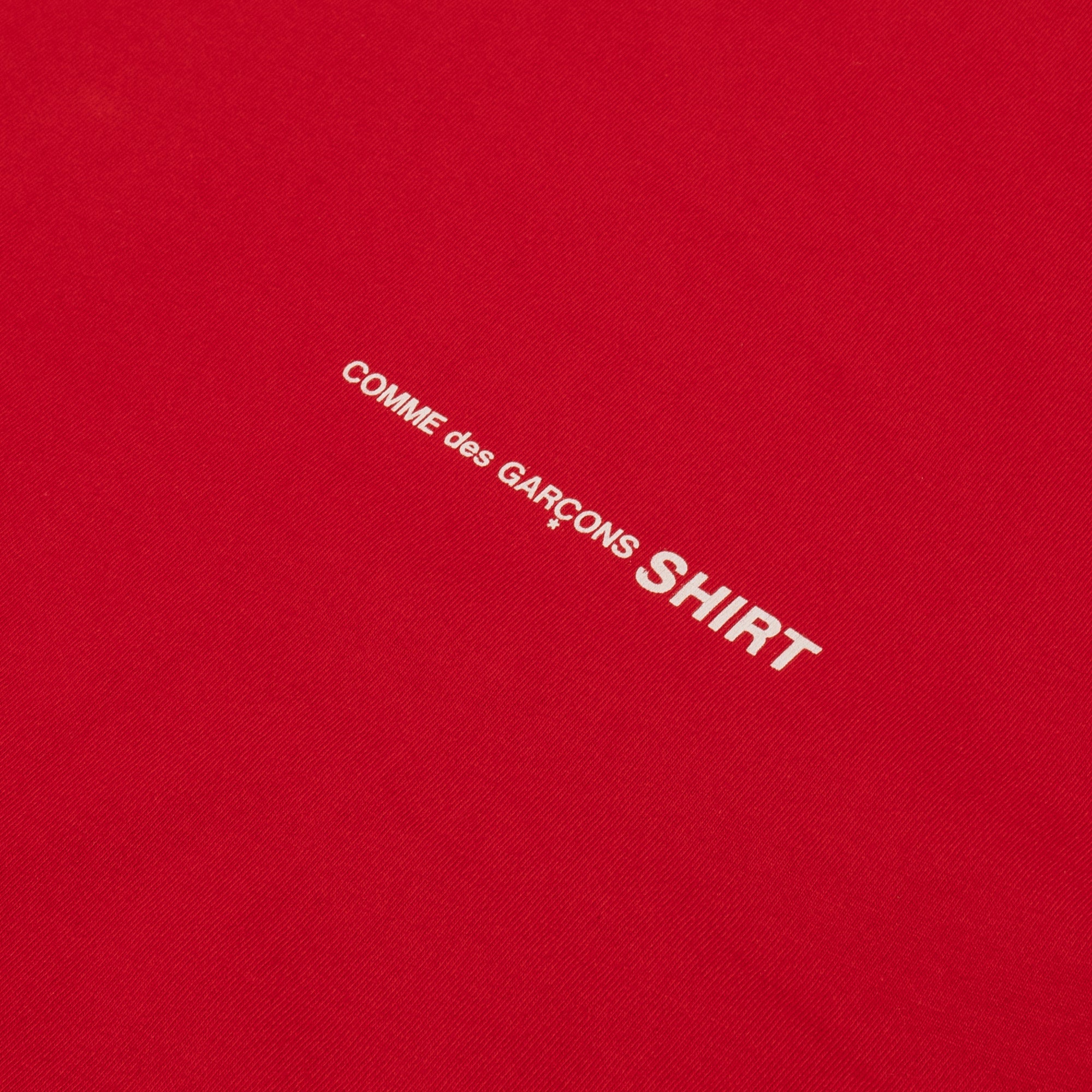 Comme Des Garcons Shirt Mens Oversized Logo SS Tee Red