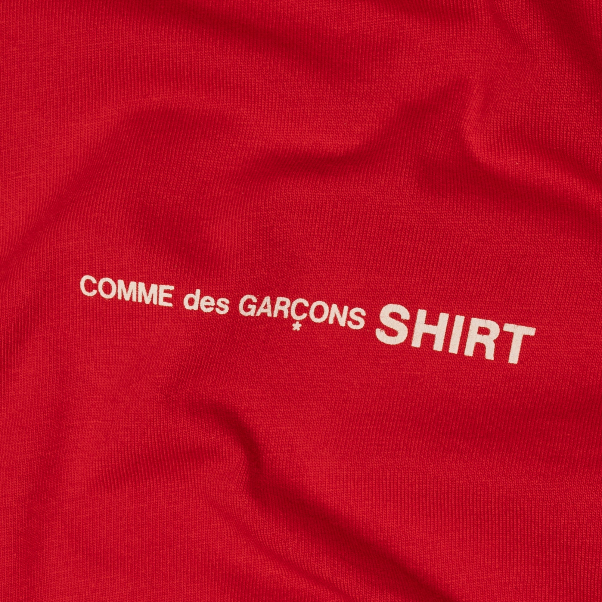 Comme Des Garcons Shirt Mens Oversized Logo SS Tee Red