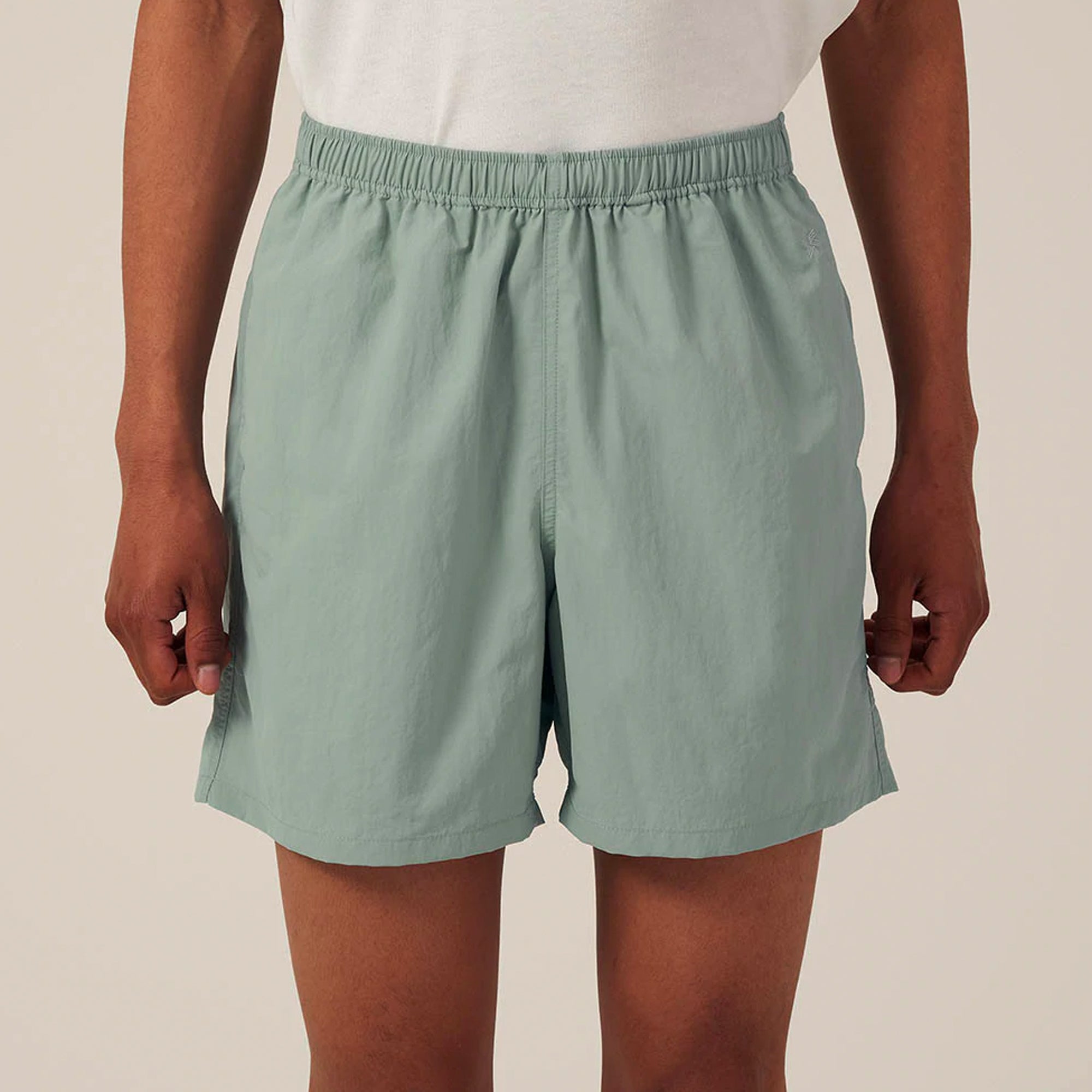 Goldwin Mens Nylon 5 Inch Shorts 'Aqua Gray'