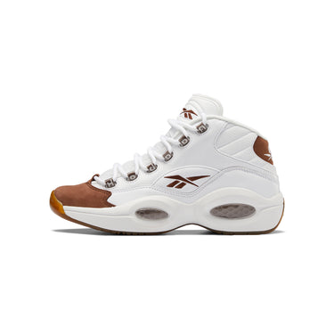 Reebok Mens Question Mid Shoes 'Ftwr white/brush brown'