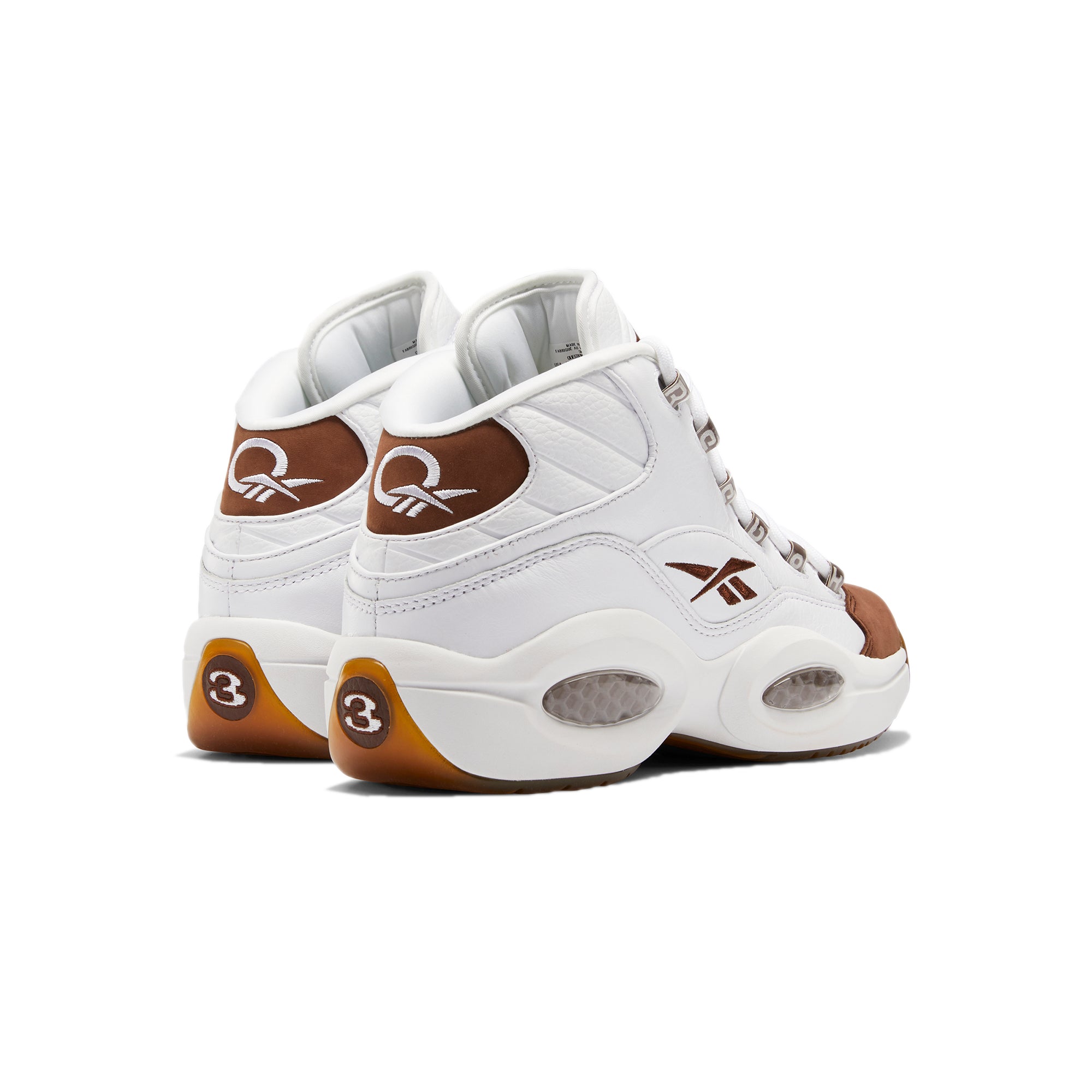 Reebok Mens Question Mid Shoes 'Ftwr white/brush brown'