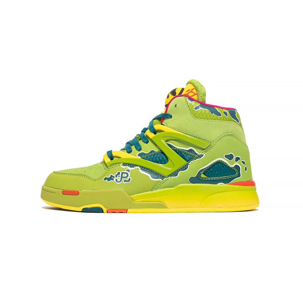 Reebok Mens Pump Omni Zone II Shoes Ultra Lime/Heritage Teal