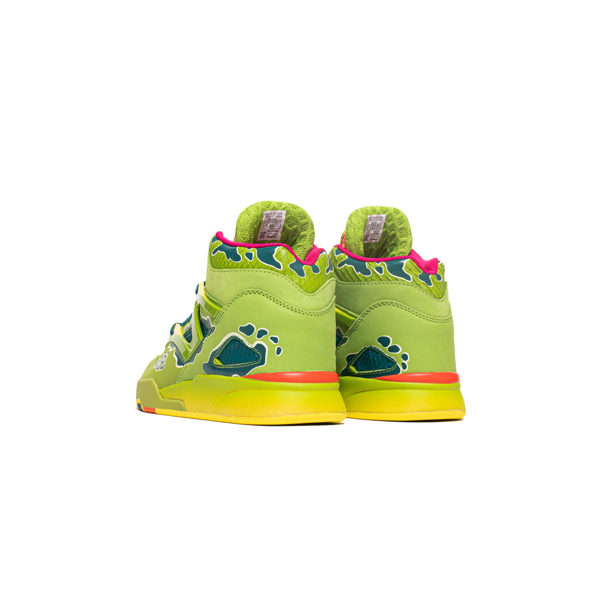 Reebok Mens Pump Omni Zone II Shoes Ultra Lime/Heritage Teal