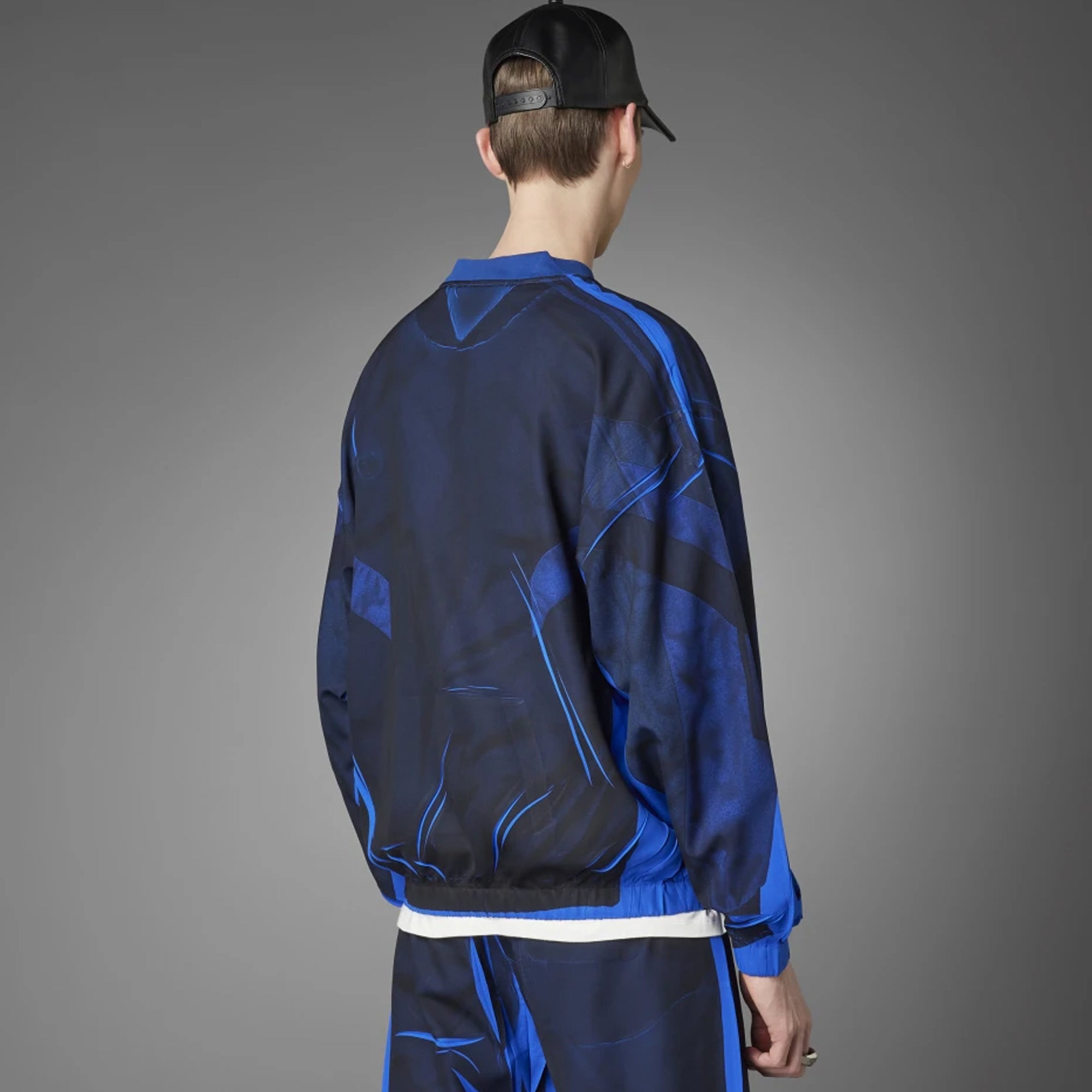 Adidas Mens Blueversion Half-Zip Soccer Silk Tracktop