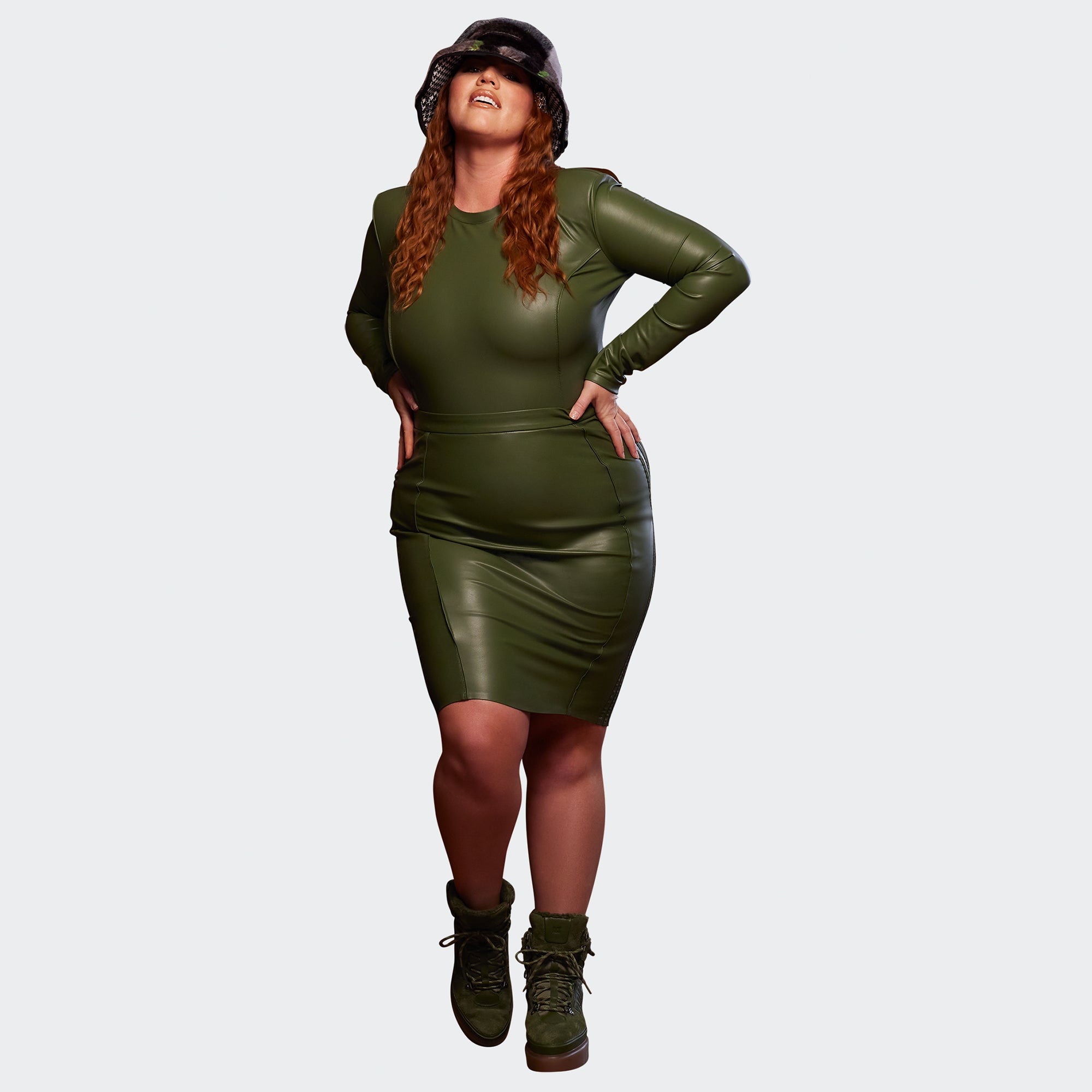 Adidas x Ivy Park Womens Faux Leather Bodysuit 'Wild Pine' Extra Butter Adidas x Ivy Park Womens Faux Leather Bodysuit 'Wild Pine' Extra Butter