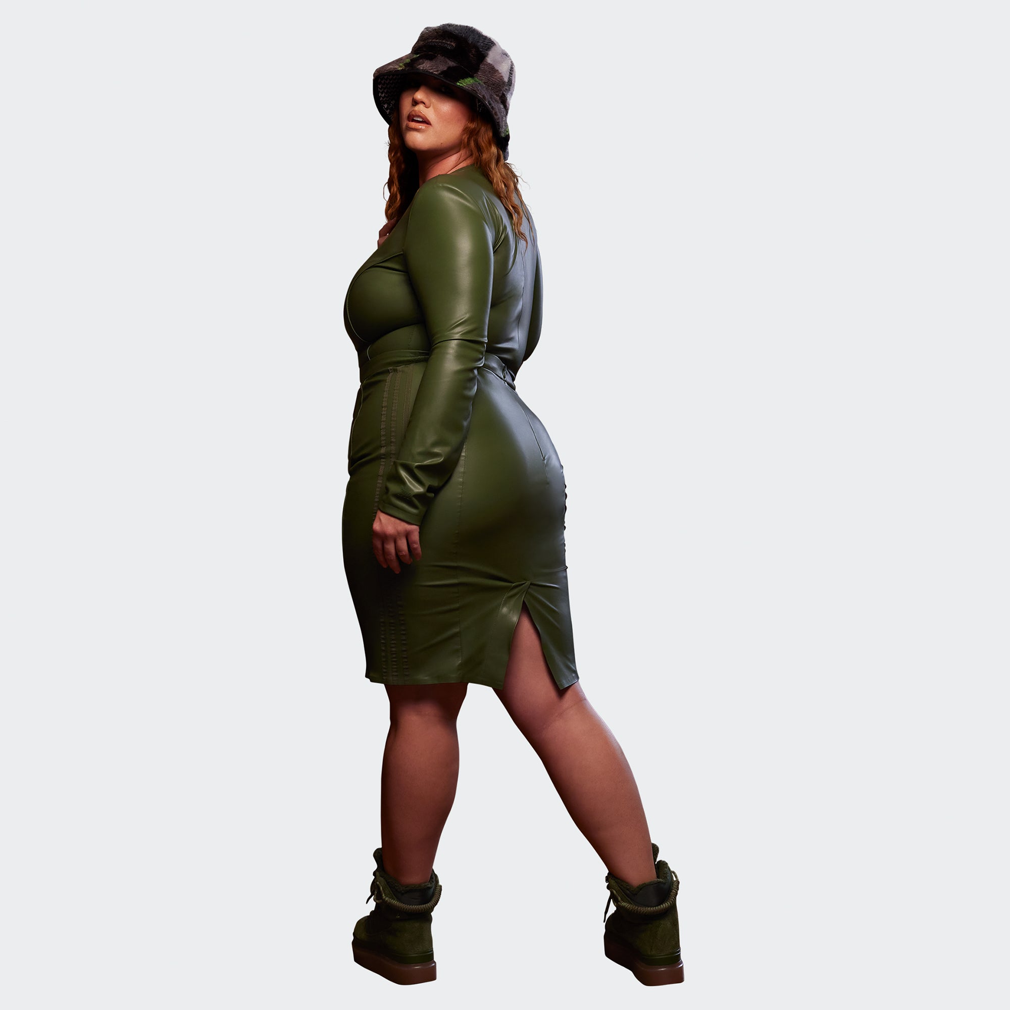 Adidas x Ivy Park Womens Faux Leather Bodysuit 'Wild Pine' Extra Butter Adidas x Ivy Park Womens Faux Leather Bodysuit 'Wild Pine' Extra Butter