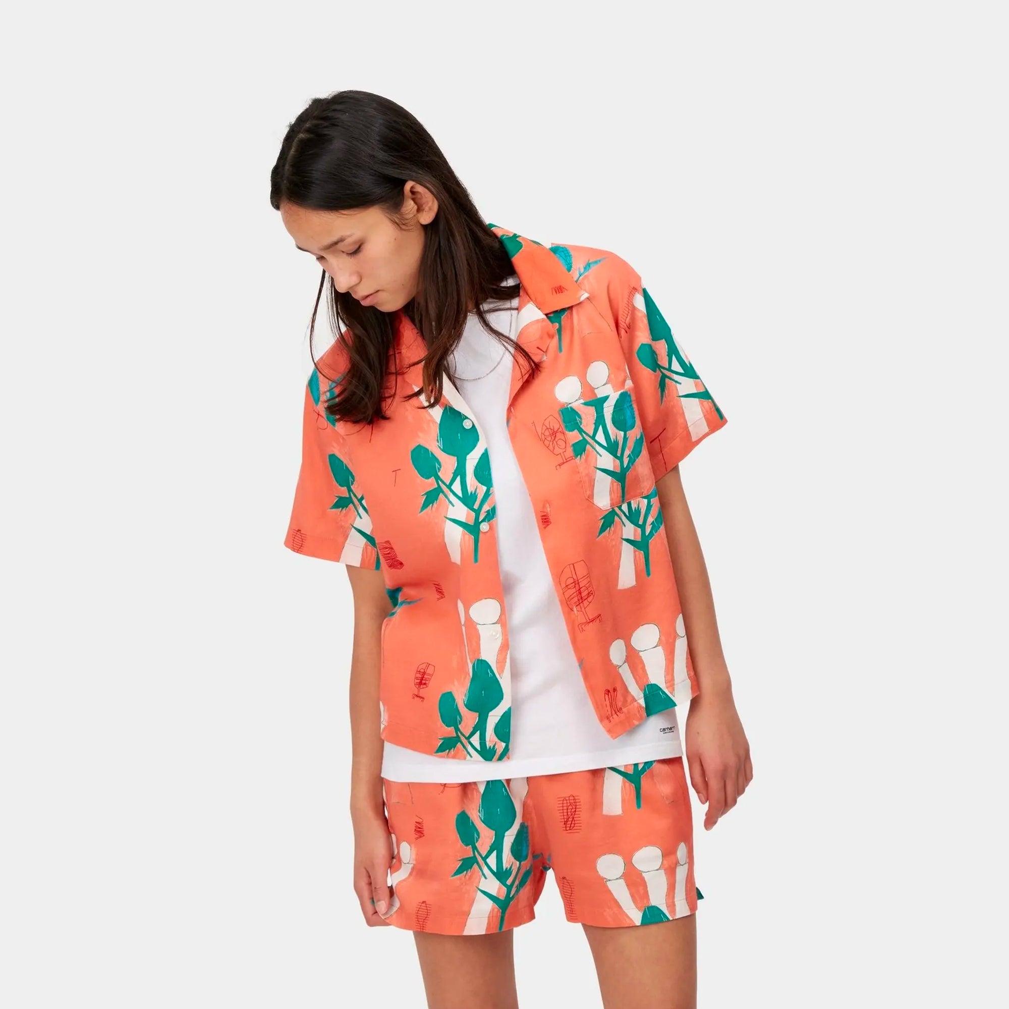 Carhartt Womens S/S Tom Kro?! Flowers Shirt 'Flowers Print'