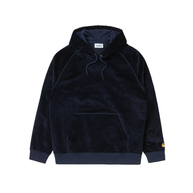 Carhartt WIP Mens Hooded Cord Sweatshirt 'Dark Navy'