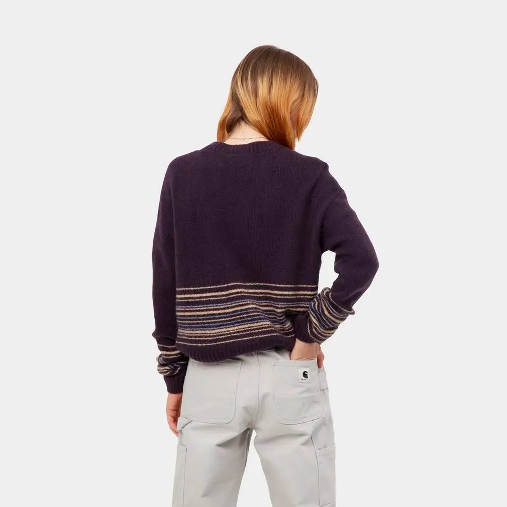 Carhartt WIP Womens Dillon Sweater 'Tori Stripe Dark Iris'