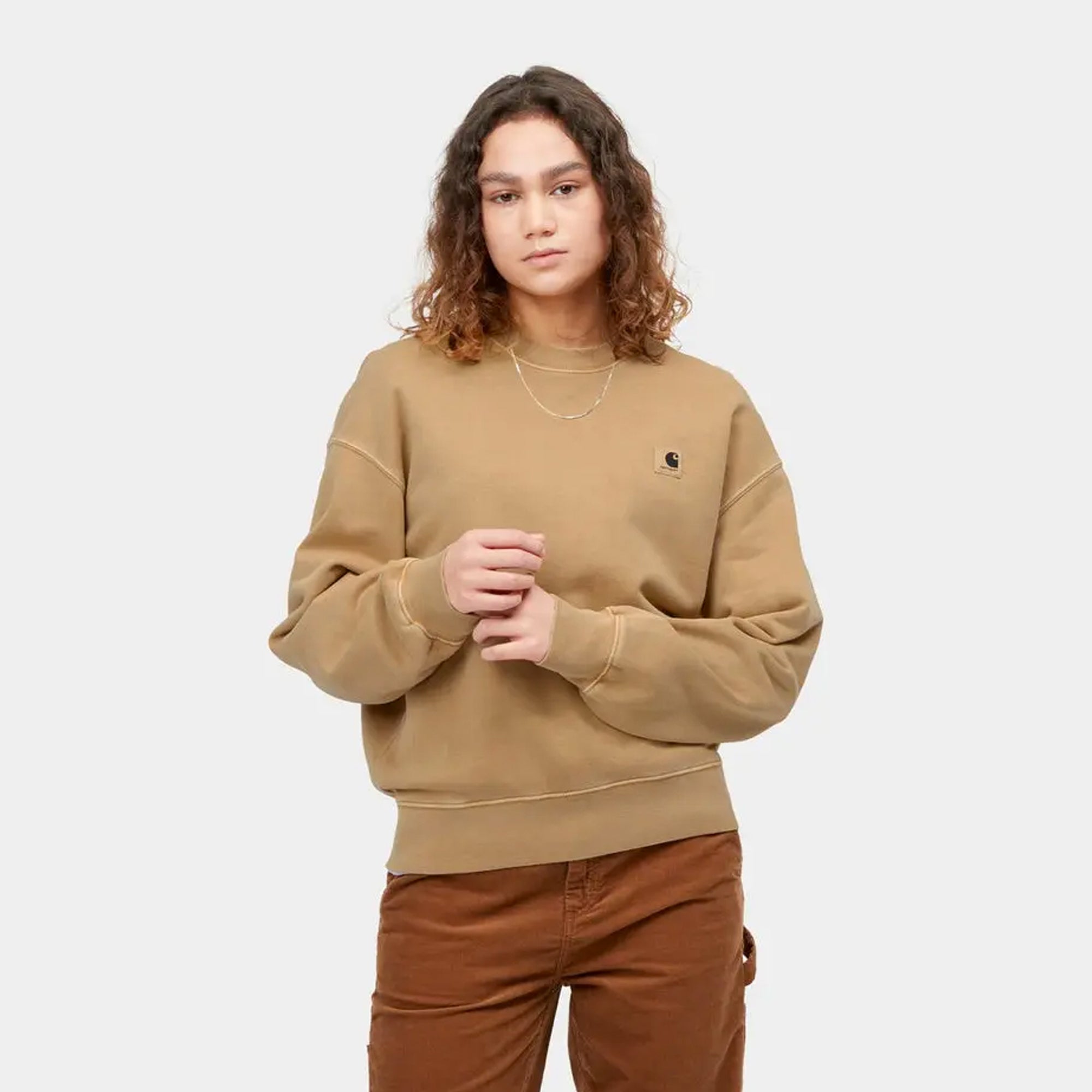 Carhartt WIP Womens Nelson Crewneck Sweatshirt Dusty Brown