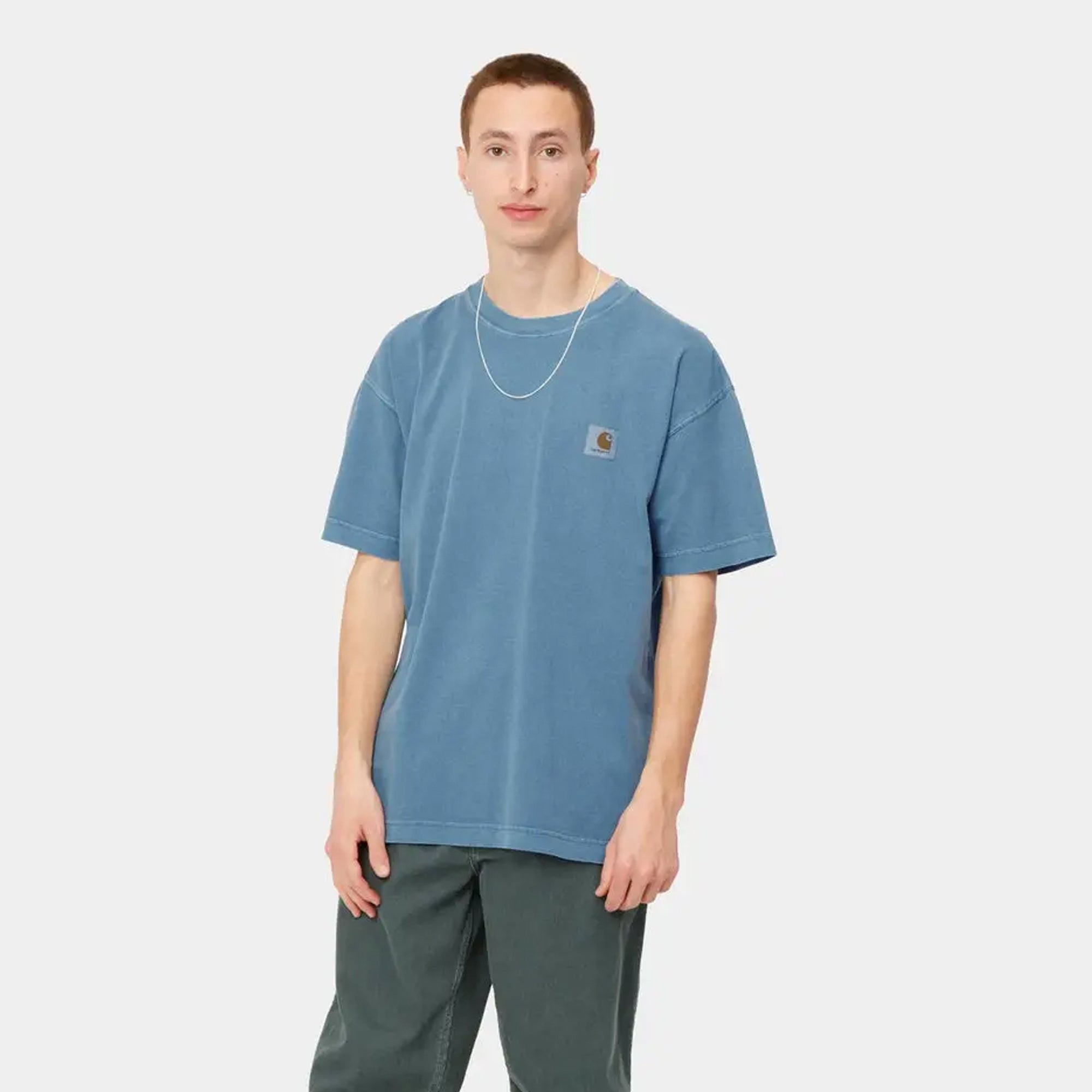 Carhartt WIP Mens Nelson SS Tee Icy Water