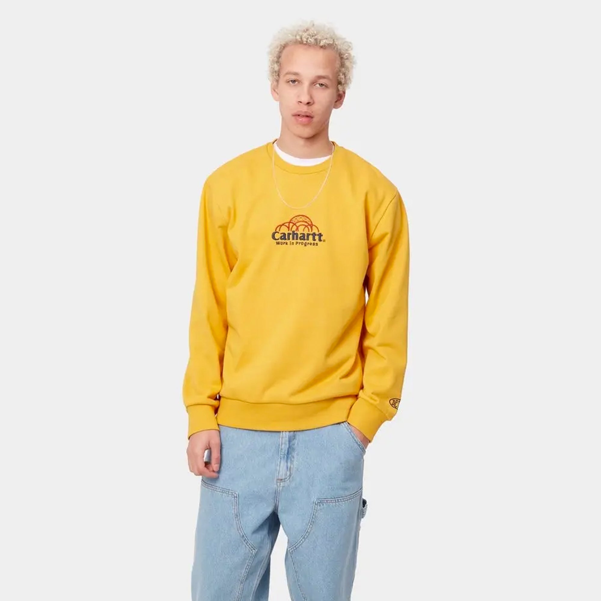 Carhartt WIP Mens Geo Script Crew Sweatshirt Popsicle