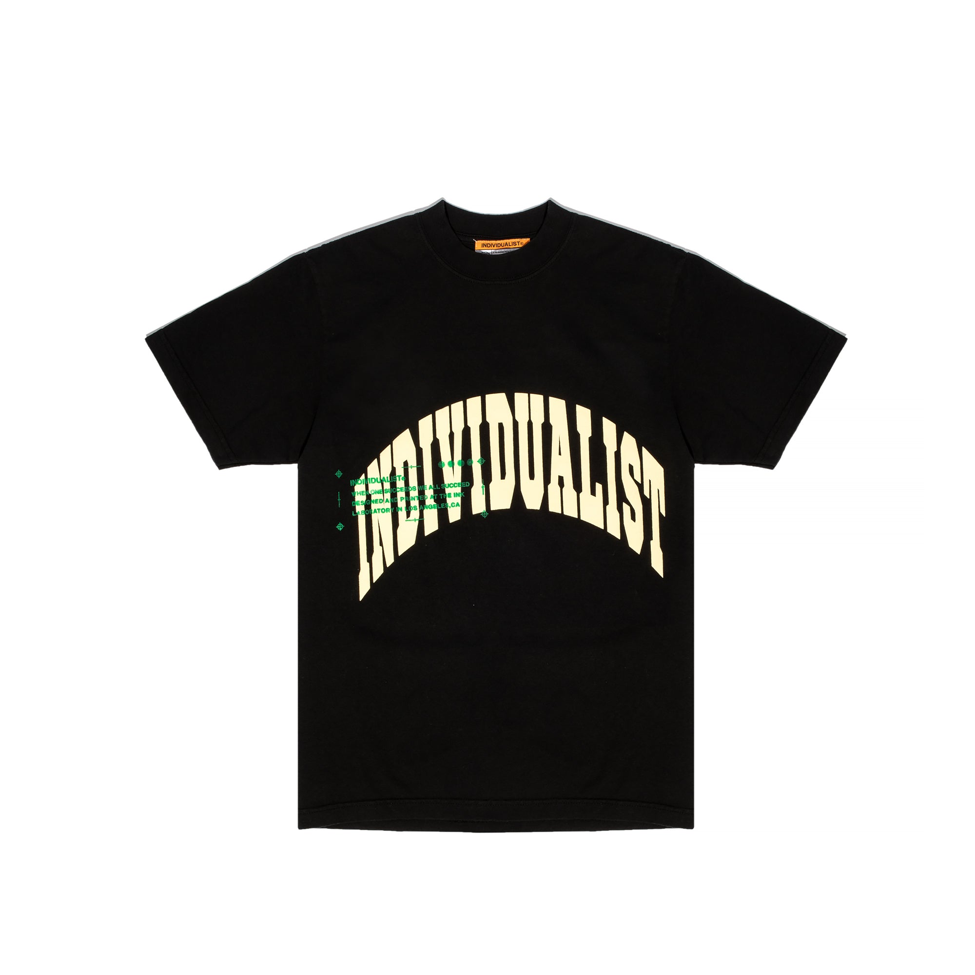 INDVLST Mens Collegiate Puff Print Tee 'Black'