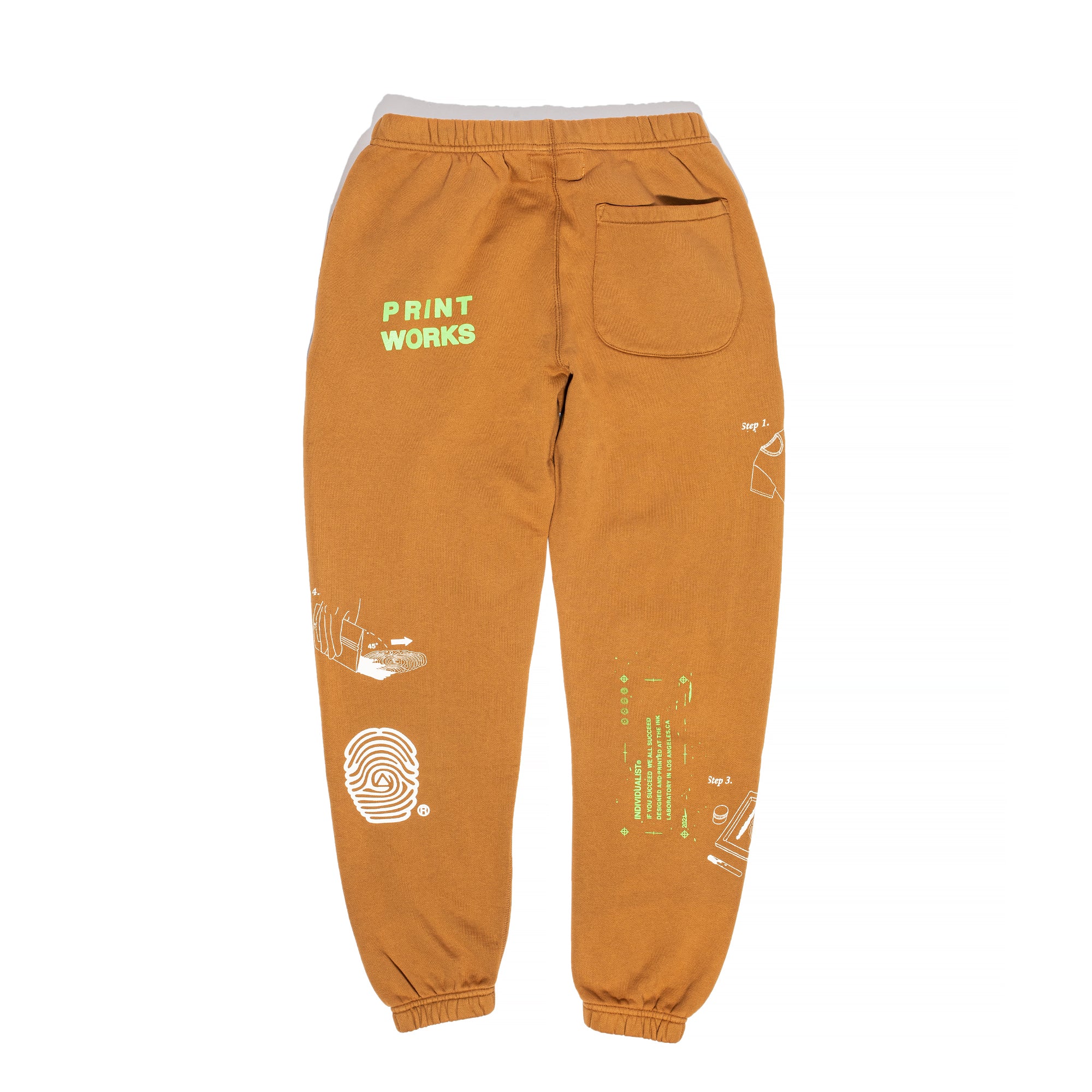 INDVLST Mens How To Fleece Pant 'Dyed Burnt Orange'