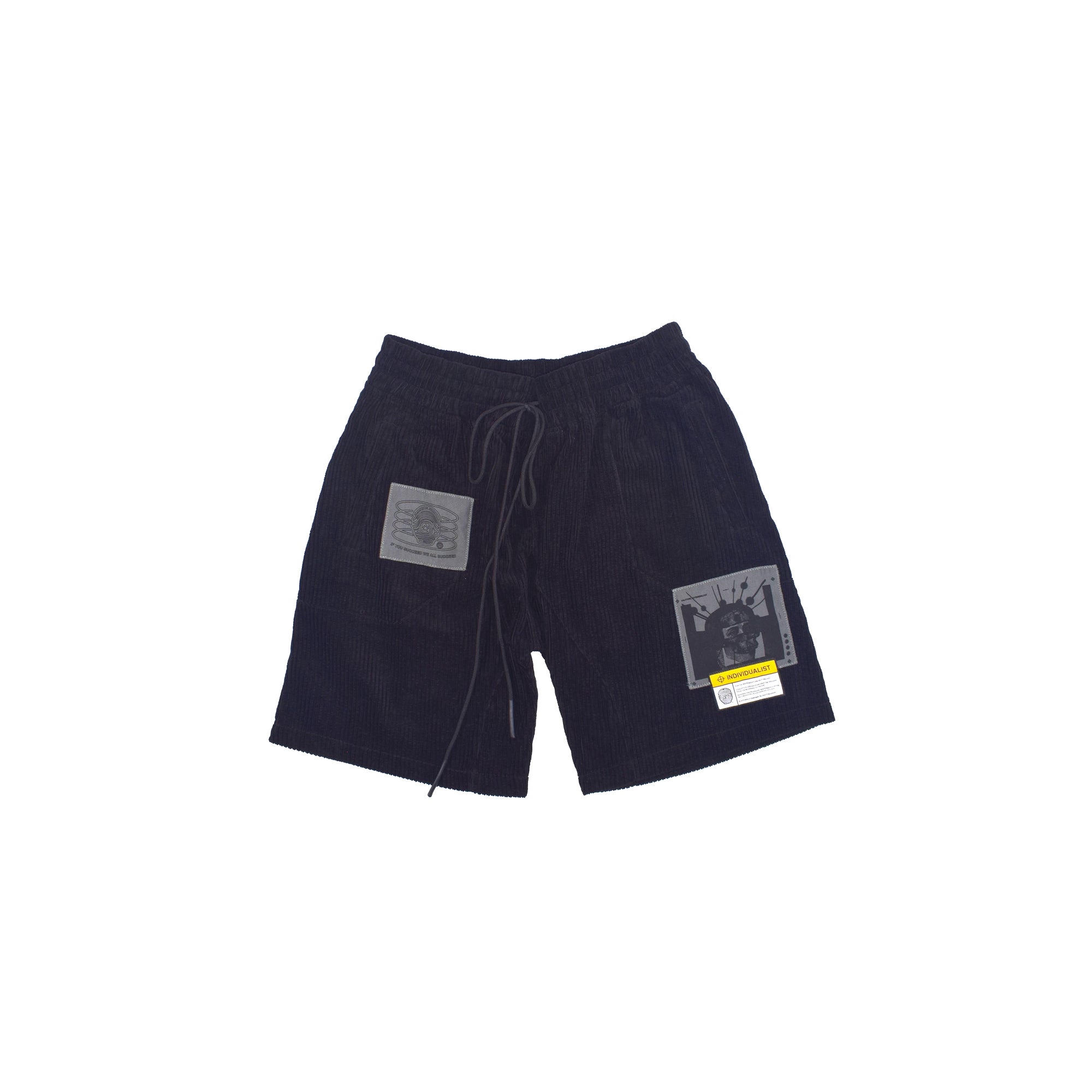 INDVLST Mens Vision Corduroy Shorts 'Black'