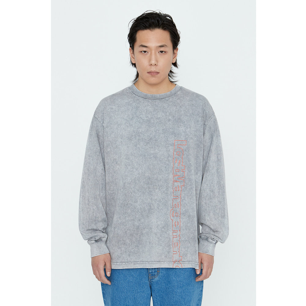 Lost Management Cities Mens Acid Washed Vertical FN Long Sleeve 'Gray'