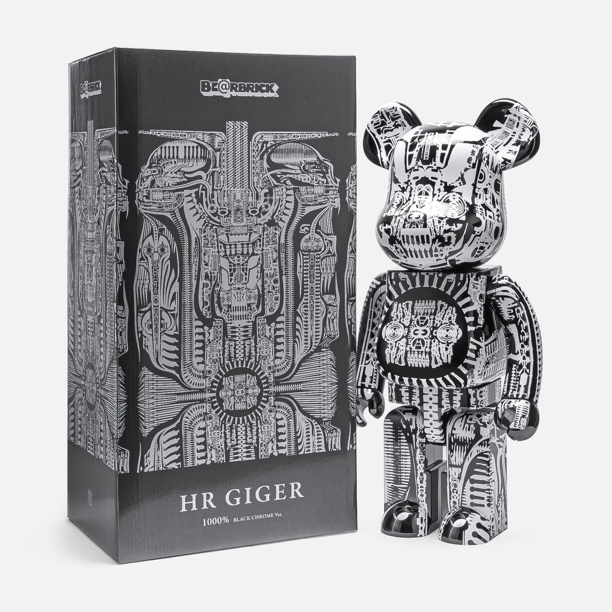 Medicom H.R. Giger 1000% Bearbrick 'Black Chrome'