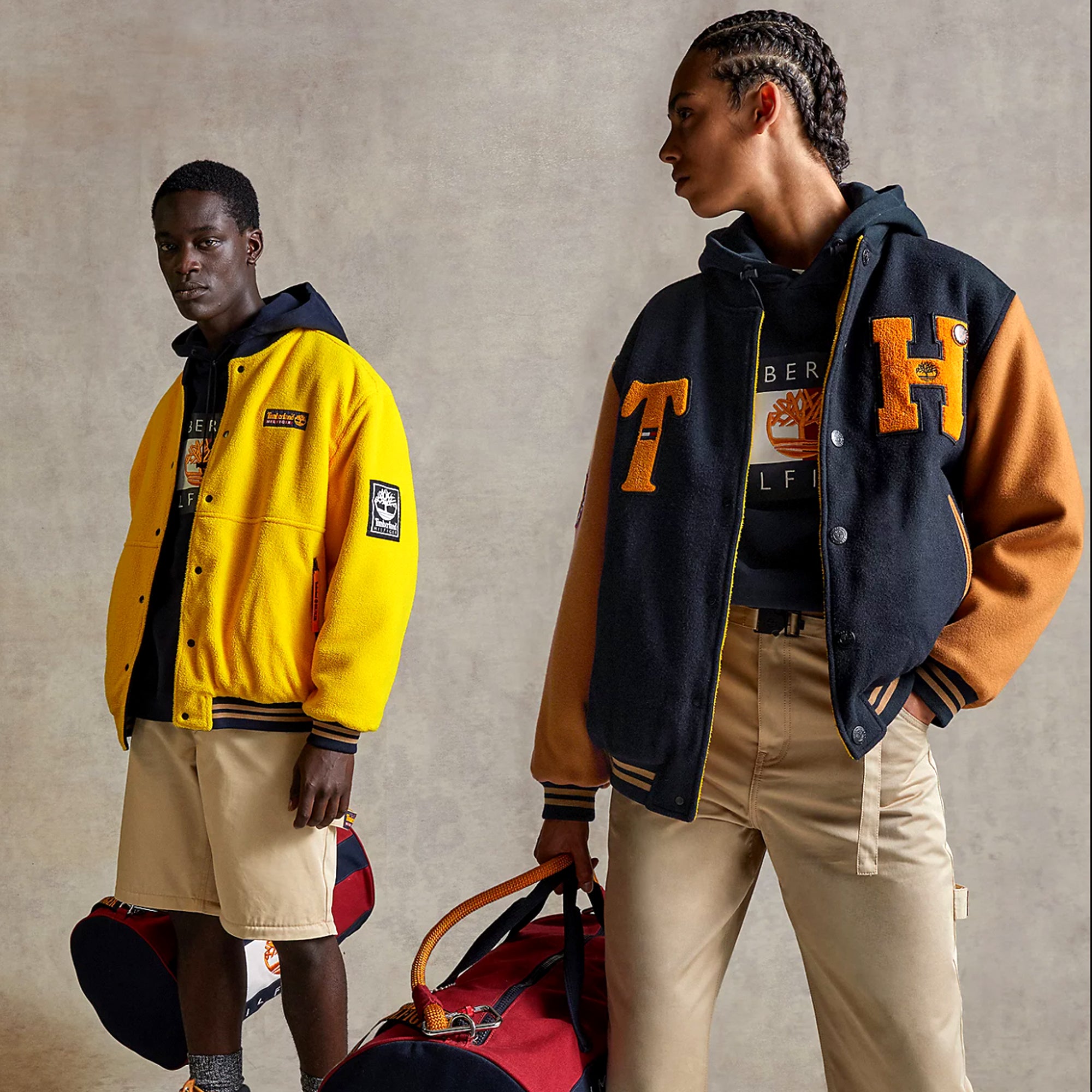 Tommy Hilfiger x Timberland Mens RM Reversible Varsity Jacket 'Desert Sky'