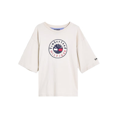 Tommy Hilfiger x Timberland Mens RI Logo SS T-Shirt 'Ivory'