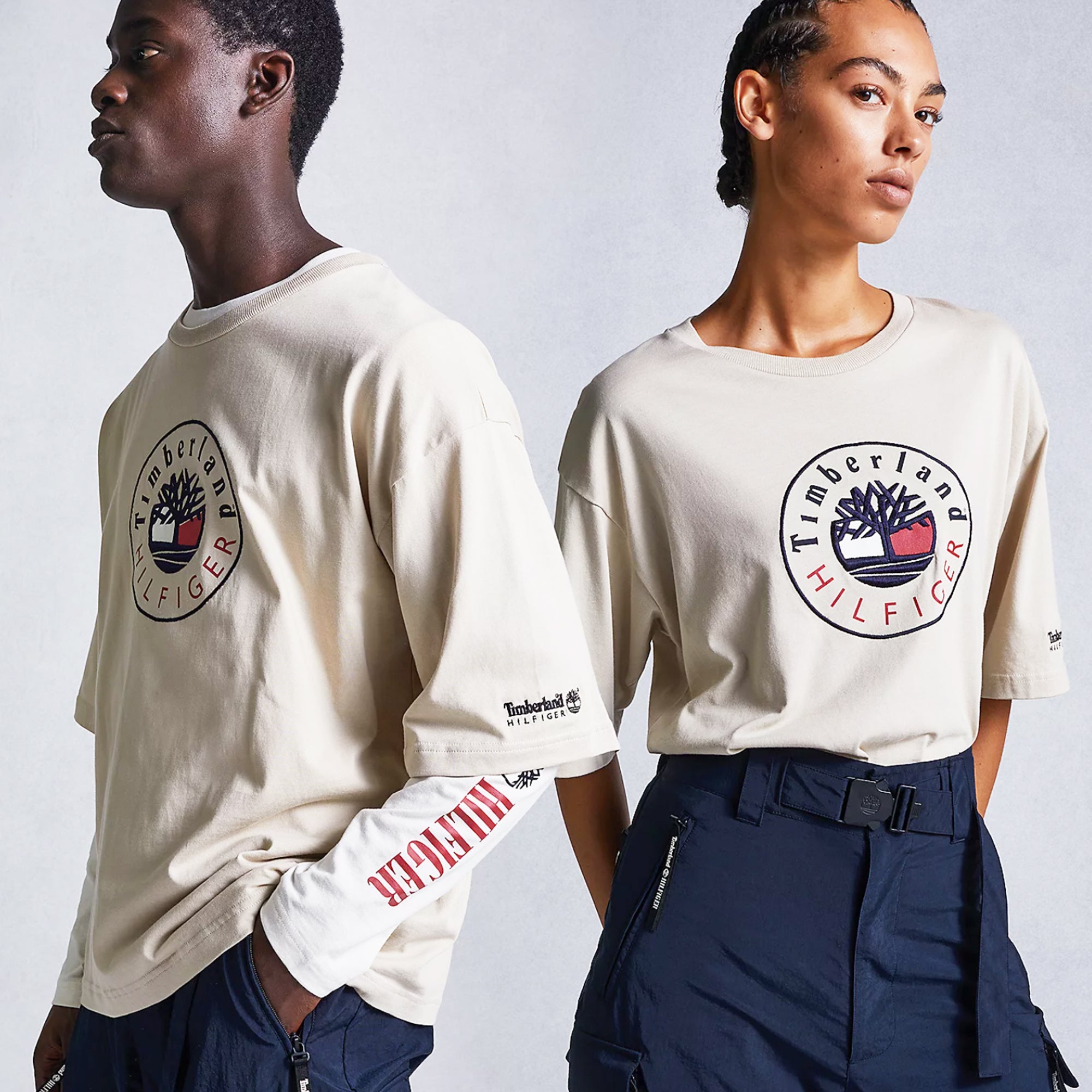 Tommy Hilfiger x Timberland Mens RI Logo SS T-Shirt 'Ivory'