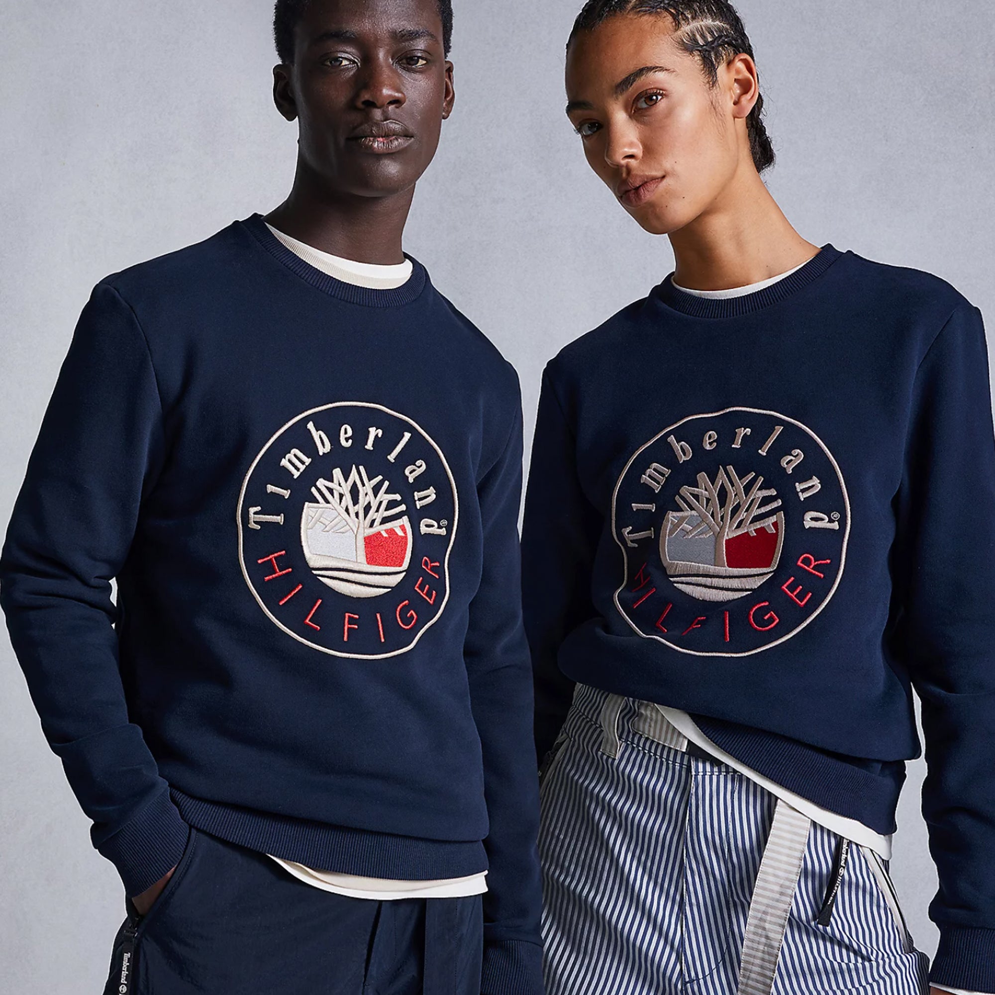 Tommy Hilfiger x Timberland Mens RI Logo Crew 'Desert Sky'