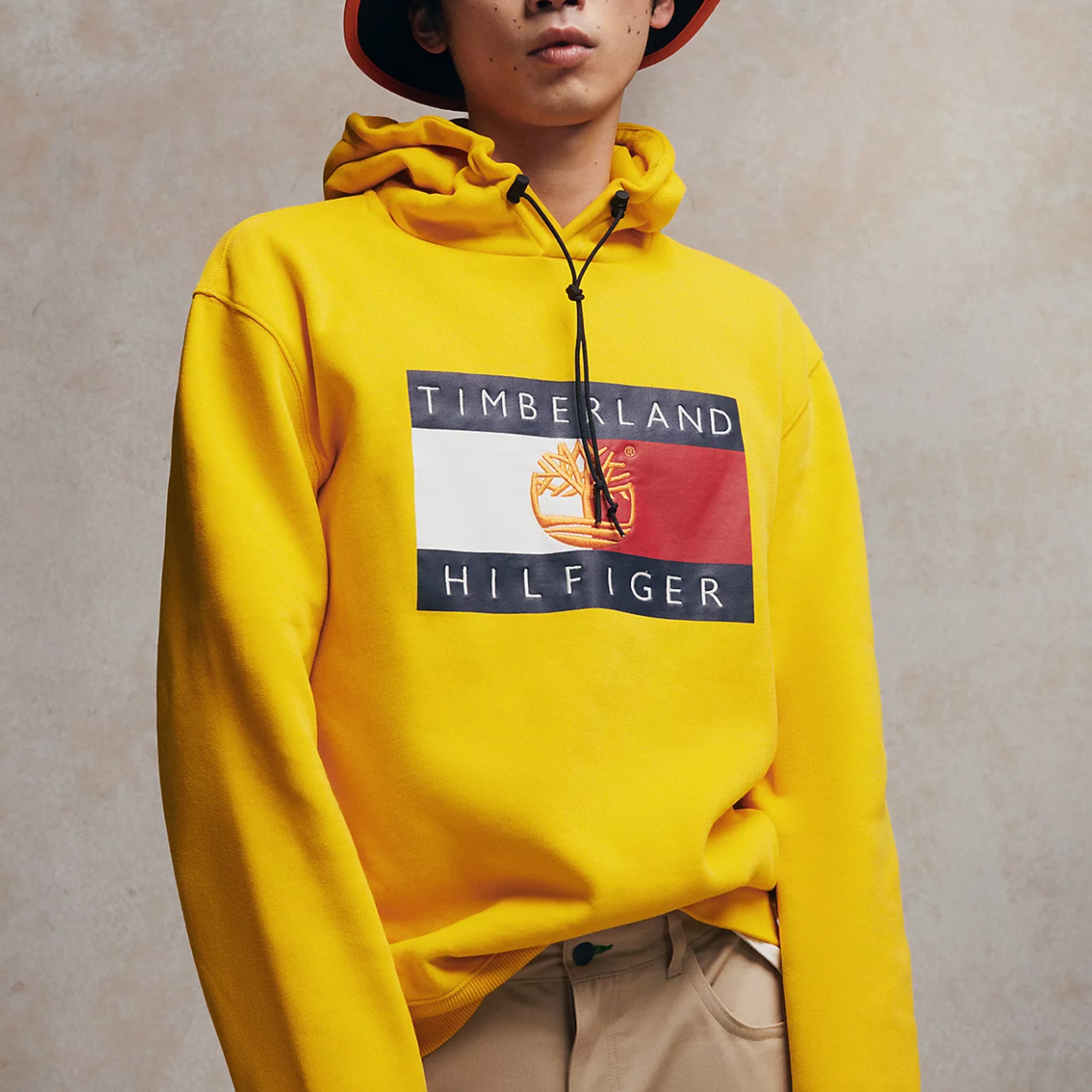 Tommy Hilfiger x Timberland Mens RM Flag Hoodie 'Primary Yellow'