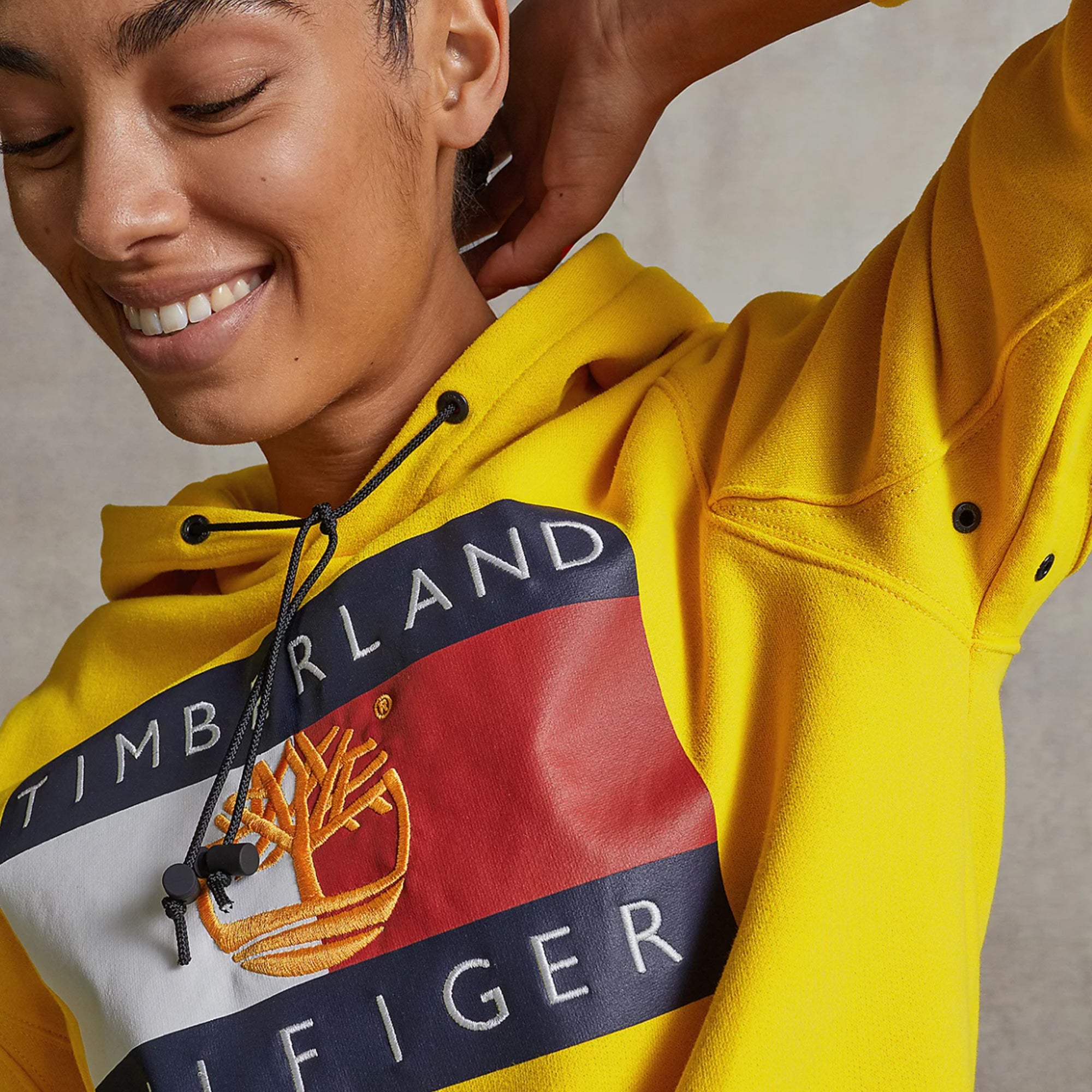 Tommy Hilfiger x Timberland Mens RM Flag Hoodie 'Primary Yellow'