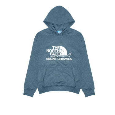 The North Face X Online Ceramics Mens Graphic Hoodie Blue Regrind