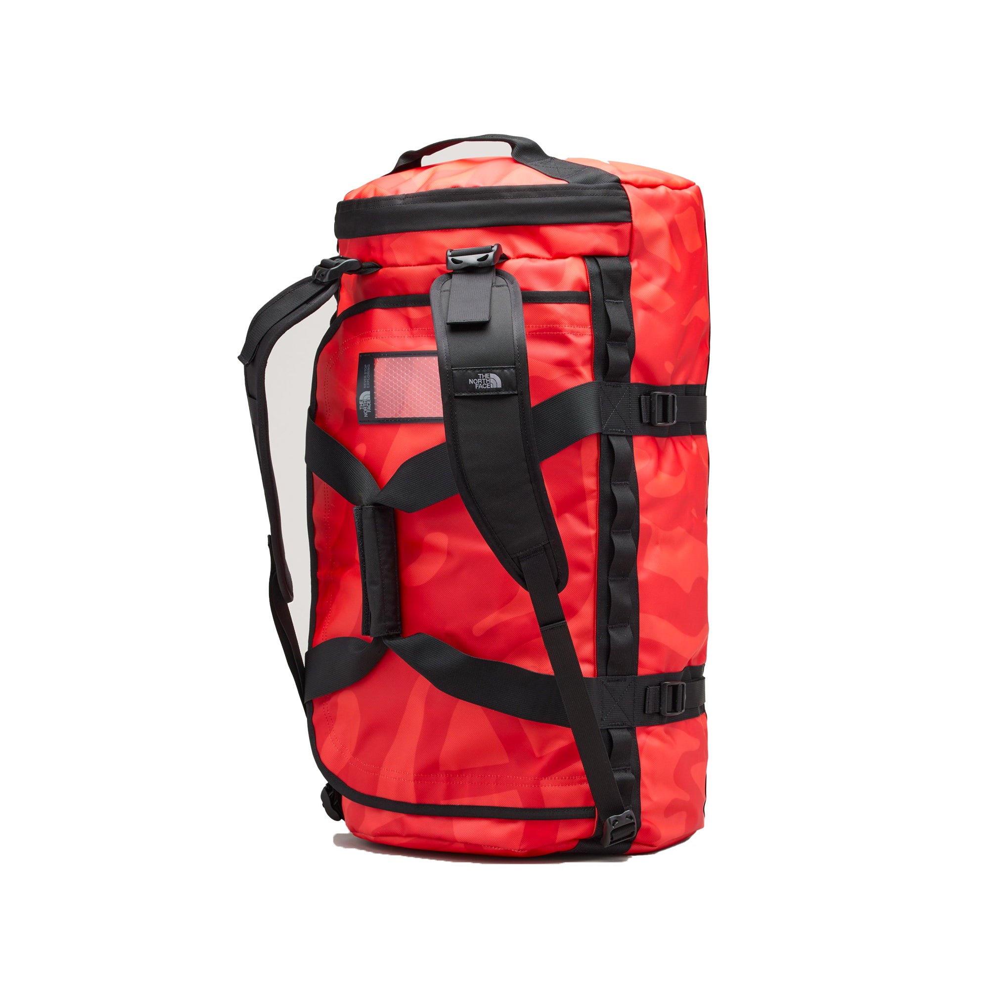 The North Face XX Kaws Basecamp Duffel Bag 'Brilliant Coral 86 Print'