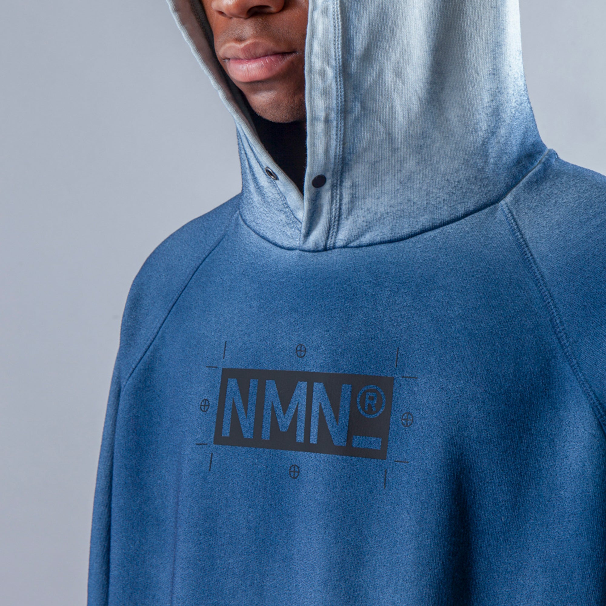 Nemen Dream Hoodie in Light Grey & Indigo Blue