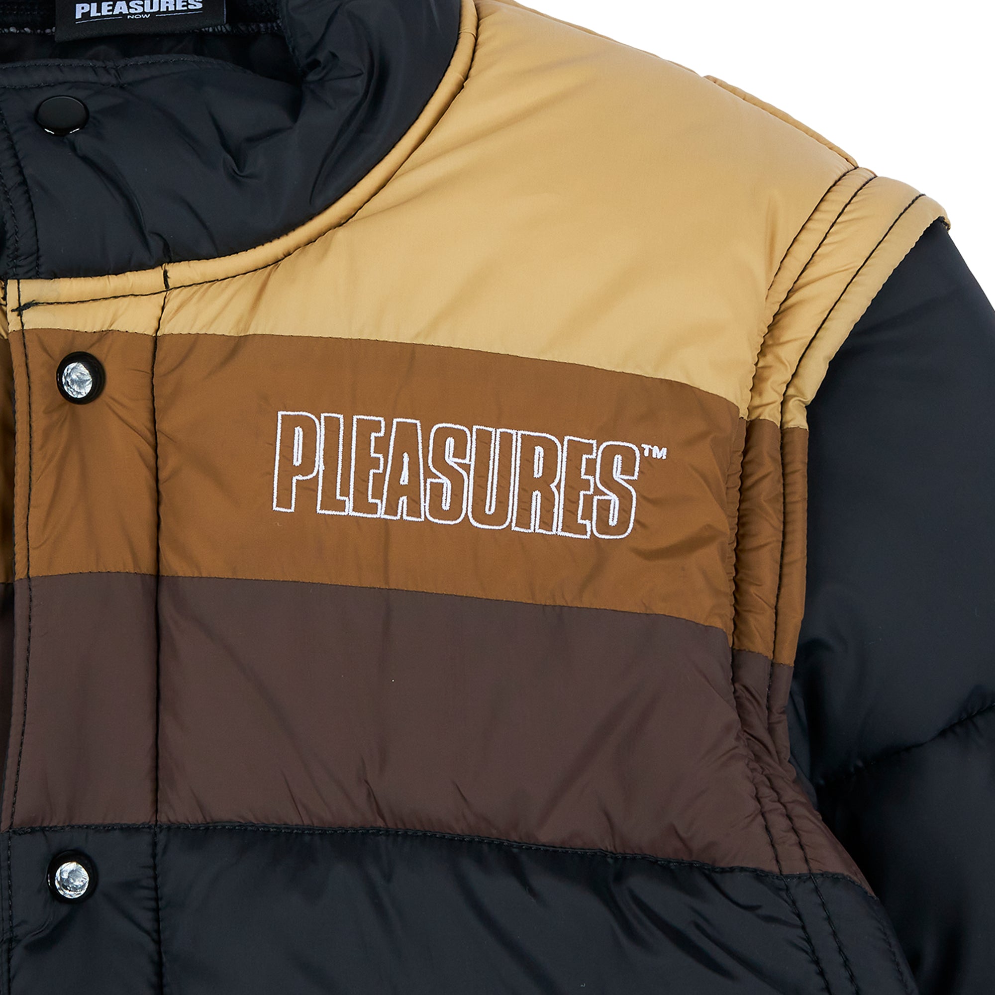 Pleasures Mens Call Me Convertible Puffer Jacket 'Black'