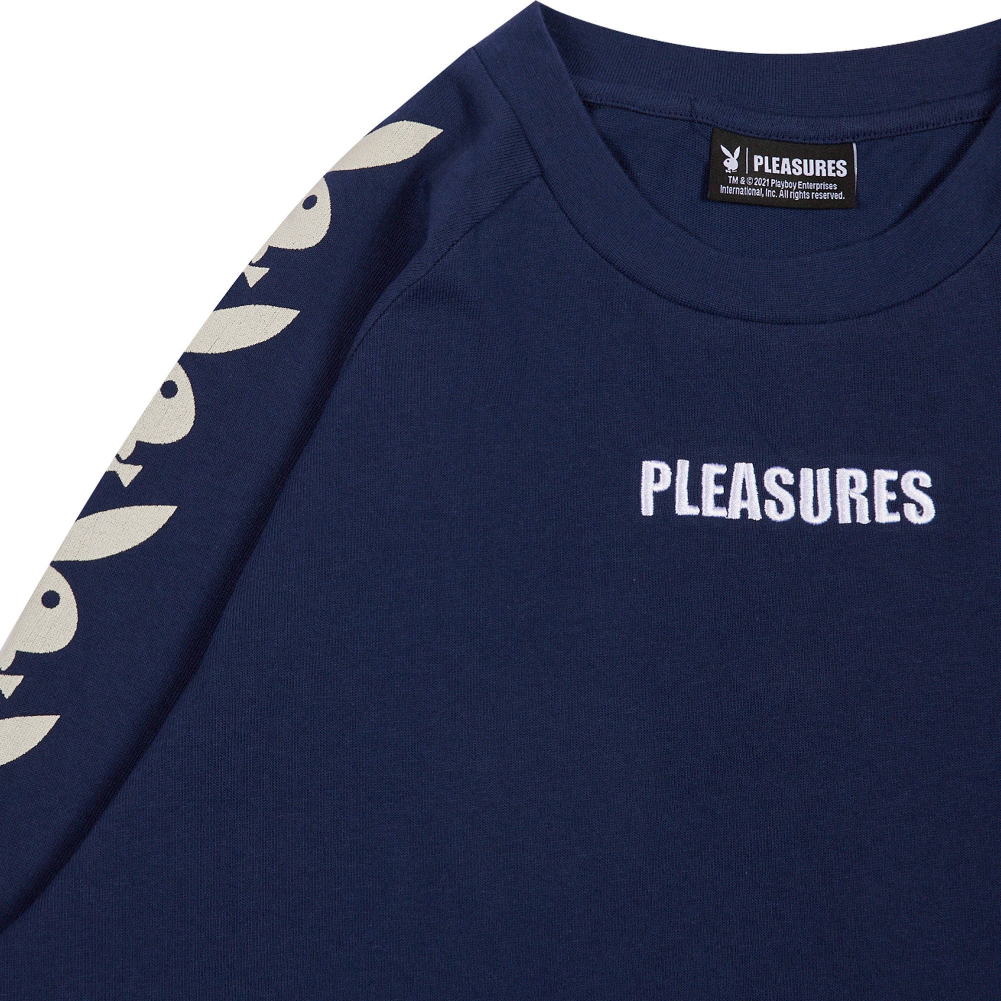 Pleasures x Playboy Mens Raglan Long Sleeve 'Navy'