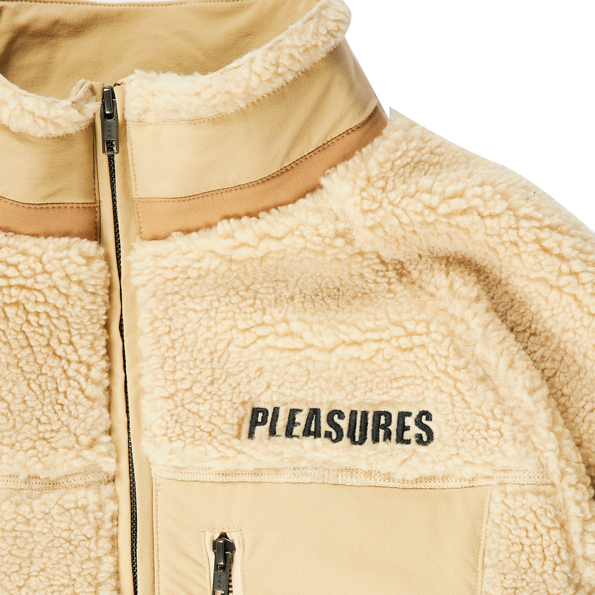 Pleasures x Playboy Mens Bunny Sherpa Zip Up Jacket 'Tan'