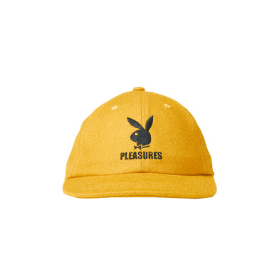 Pleasures x Playboy Mens Wool Strapback Hat 'Mustard'
