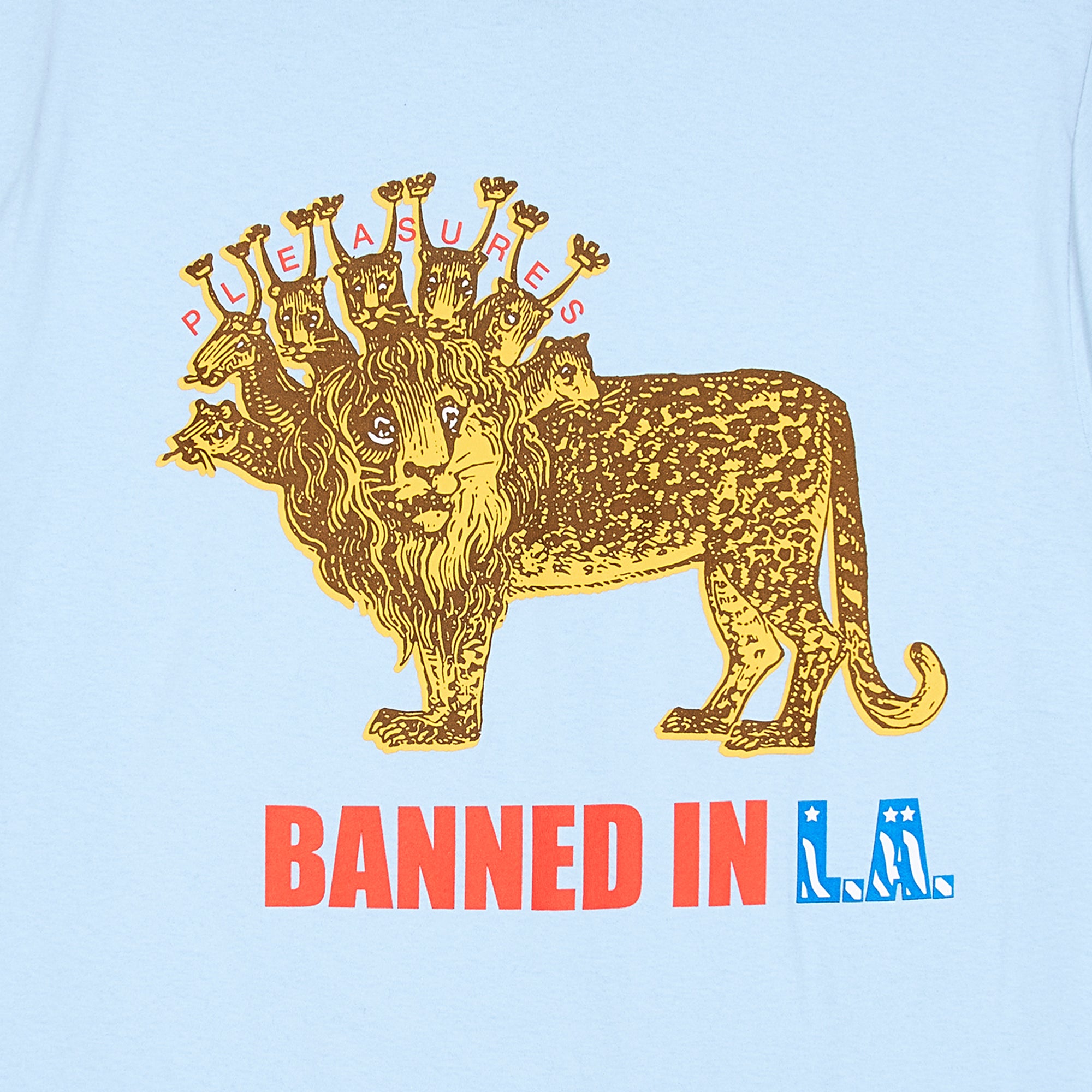 Pleasures Mens Banned T-Shirt 'Powder Blue''