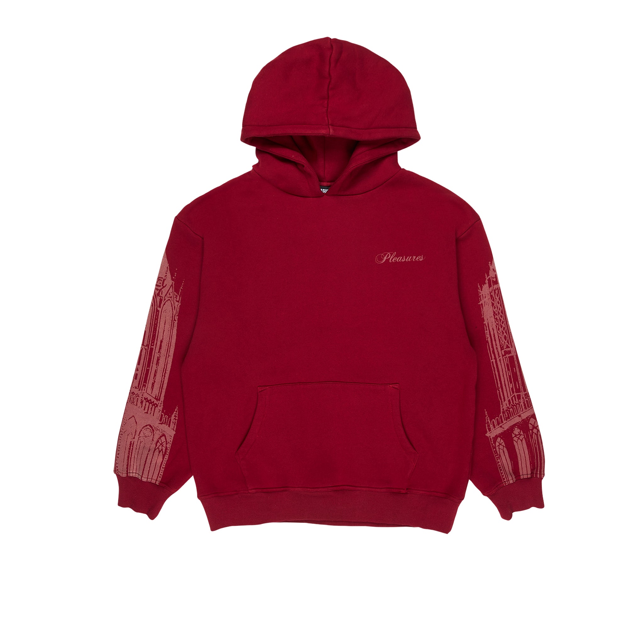 Pleasures Mens Warsaw Hoodie 'Burgundy'