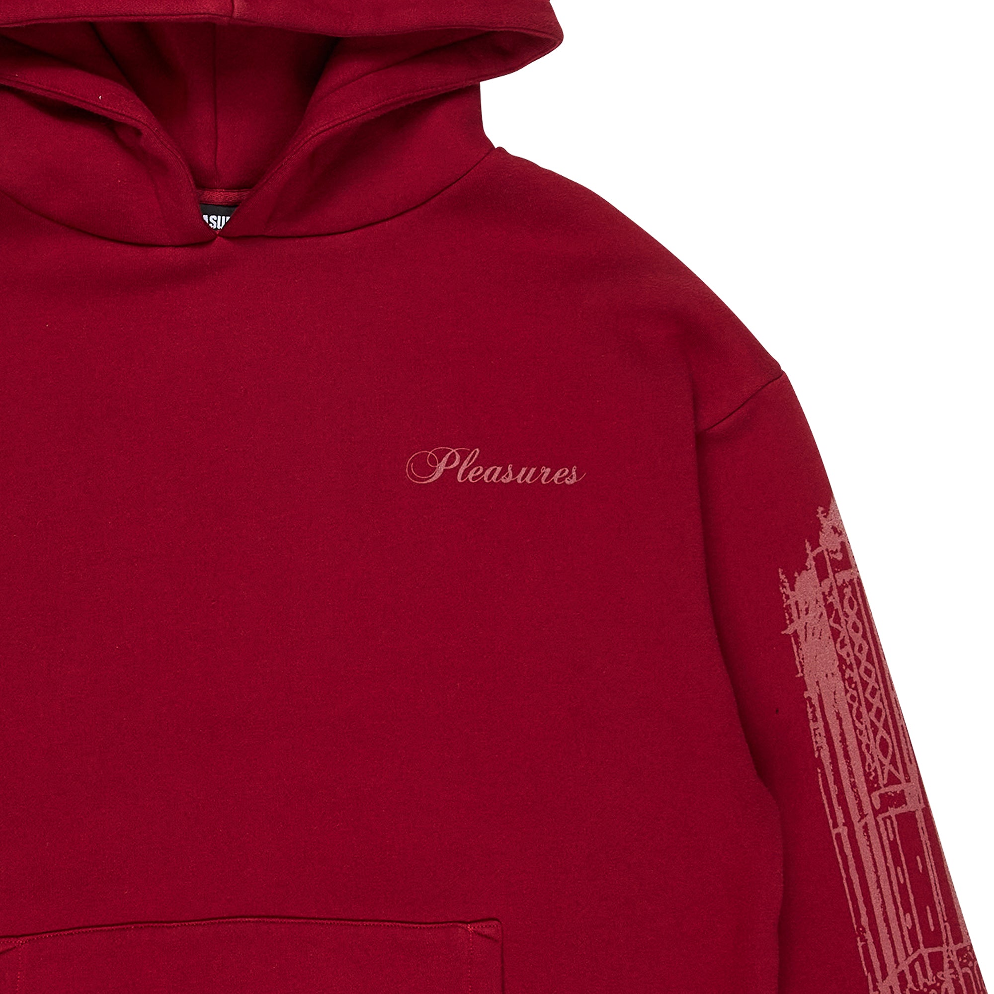 Pleasures Mens Warsaw Hoodie 'Burgundy'