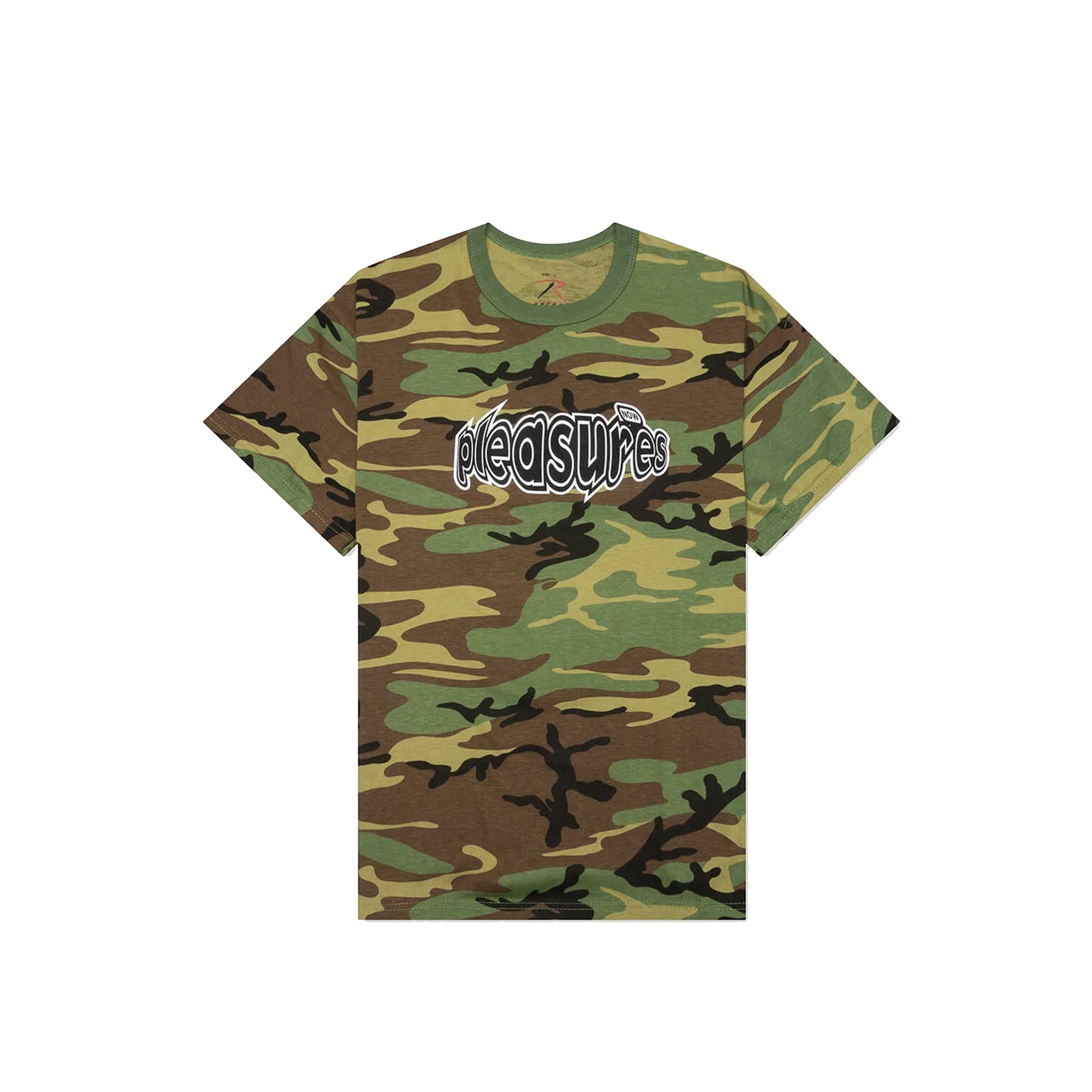 Pleasures Mens Strain Logo T-Shirt 'Camo'