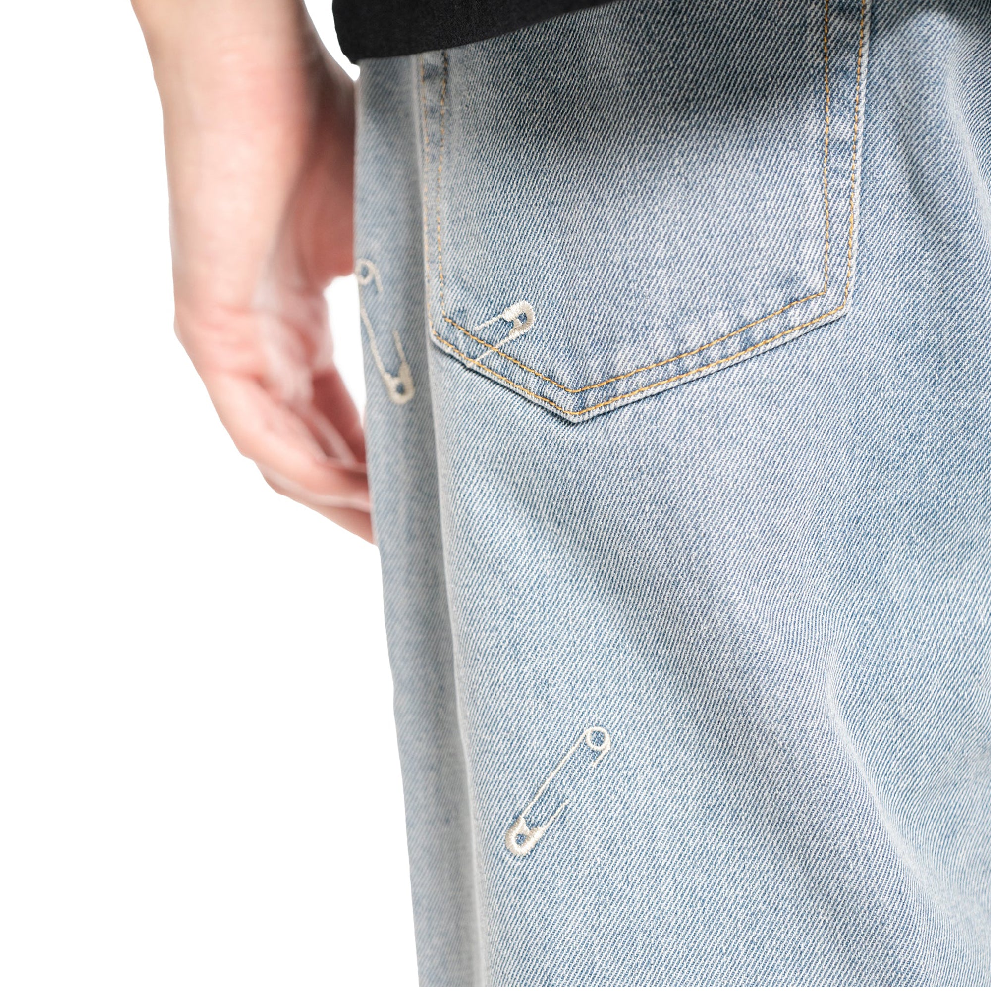 Pleasures Mens Saftey Pin 5 Pocket Jeans